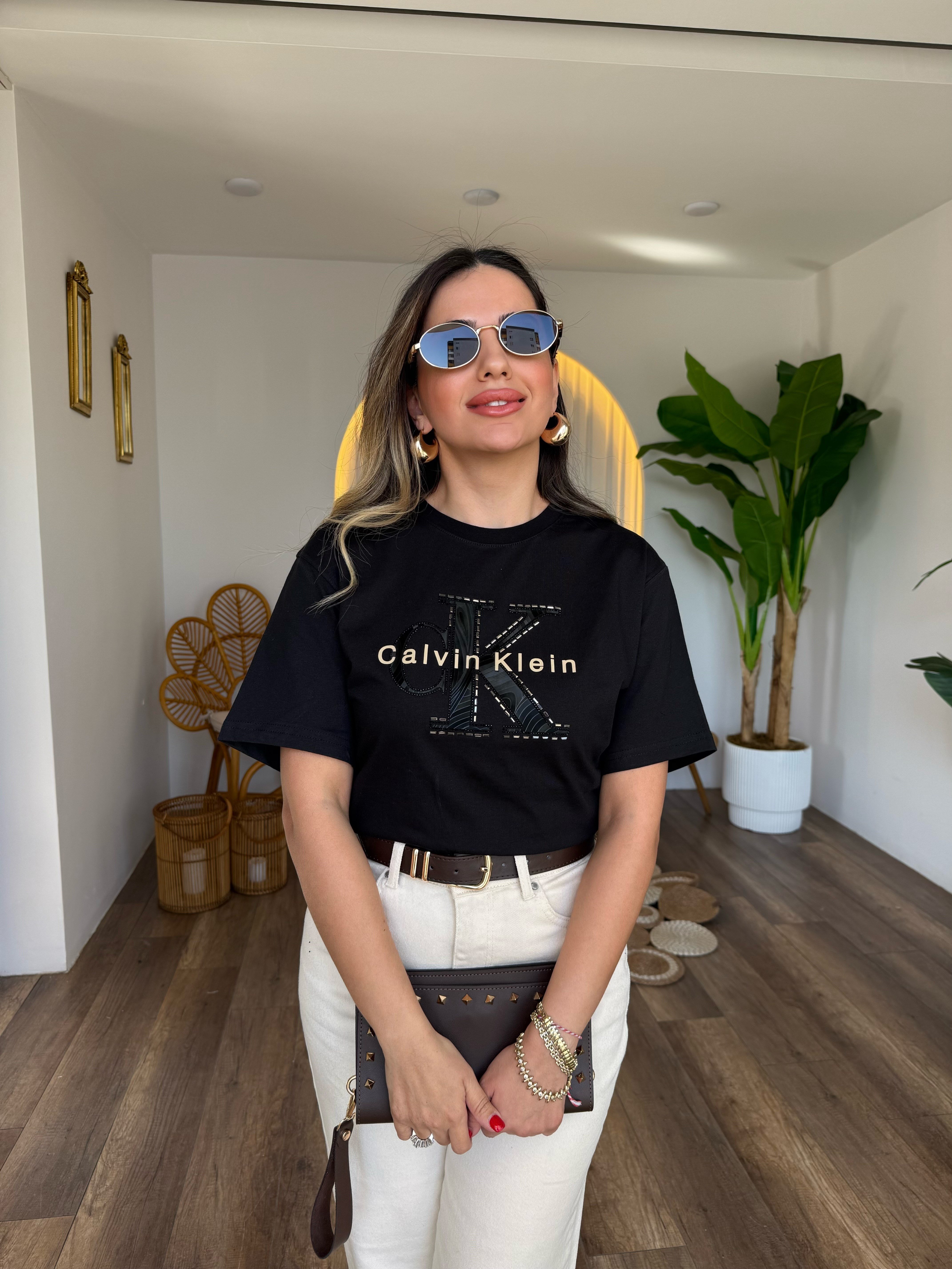 11286  Taş Detaylı Baskılı Orj Marka Tshirt