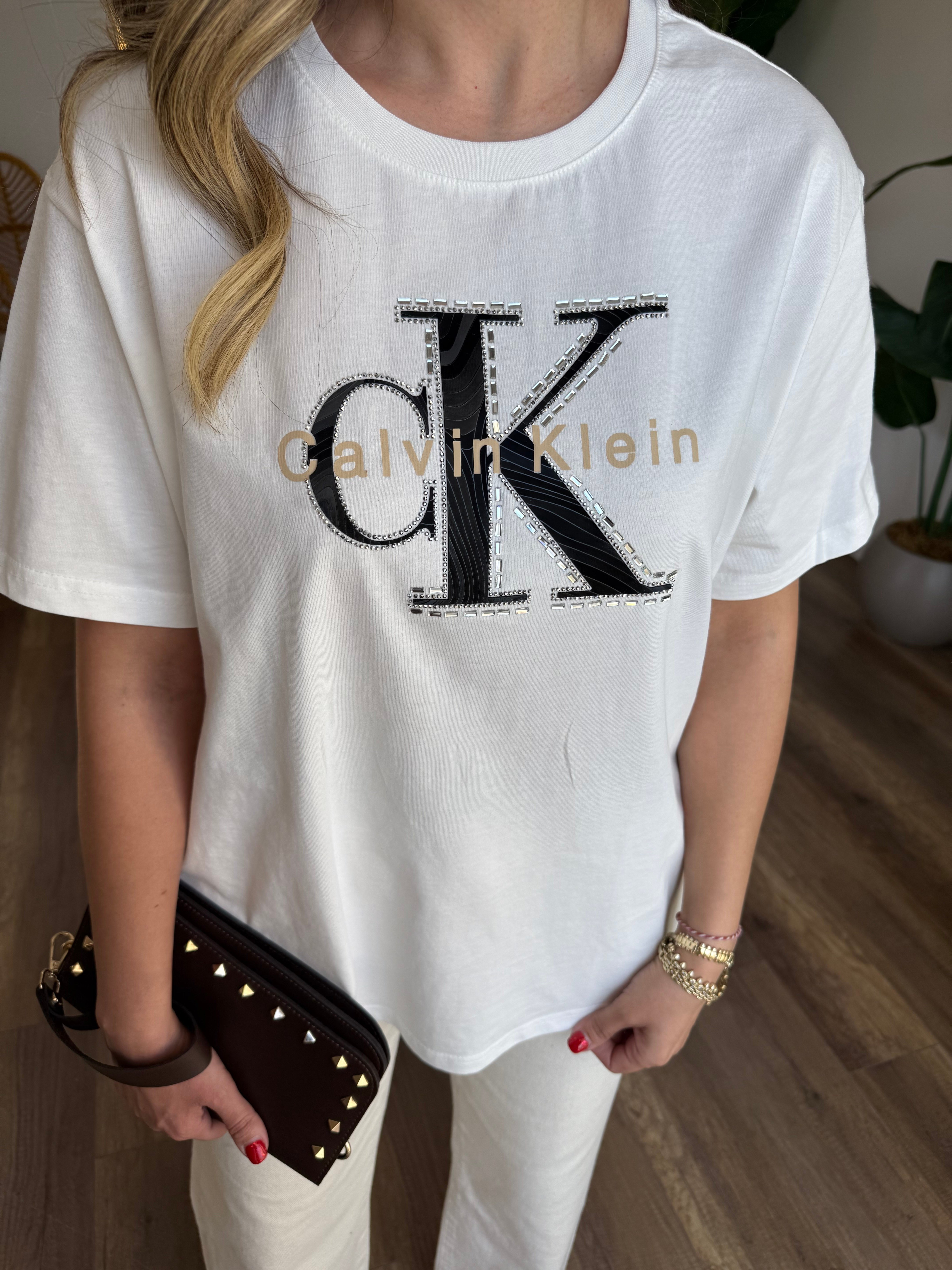 11286  Taş Detaylı Baskılı Orj Marka Tshirt