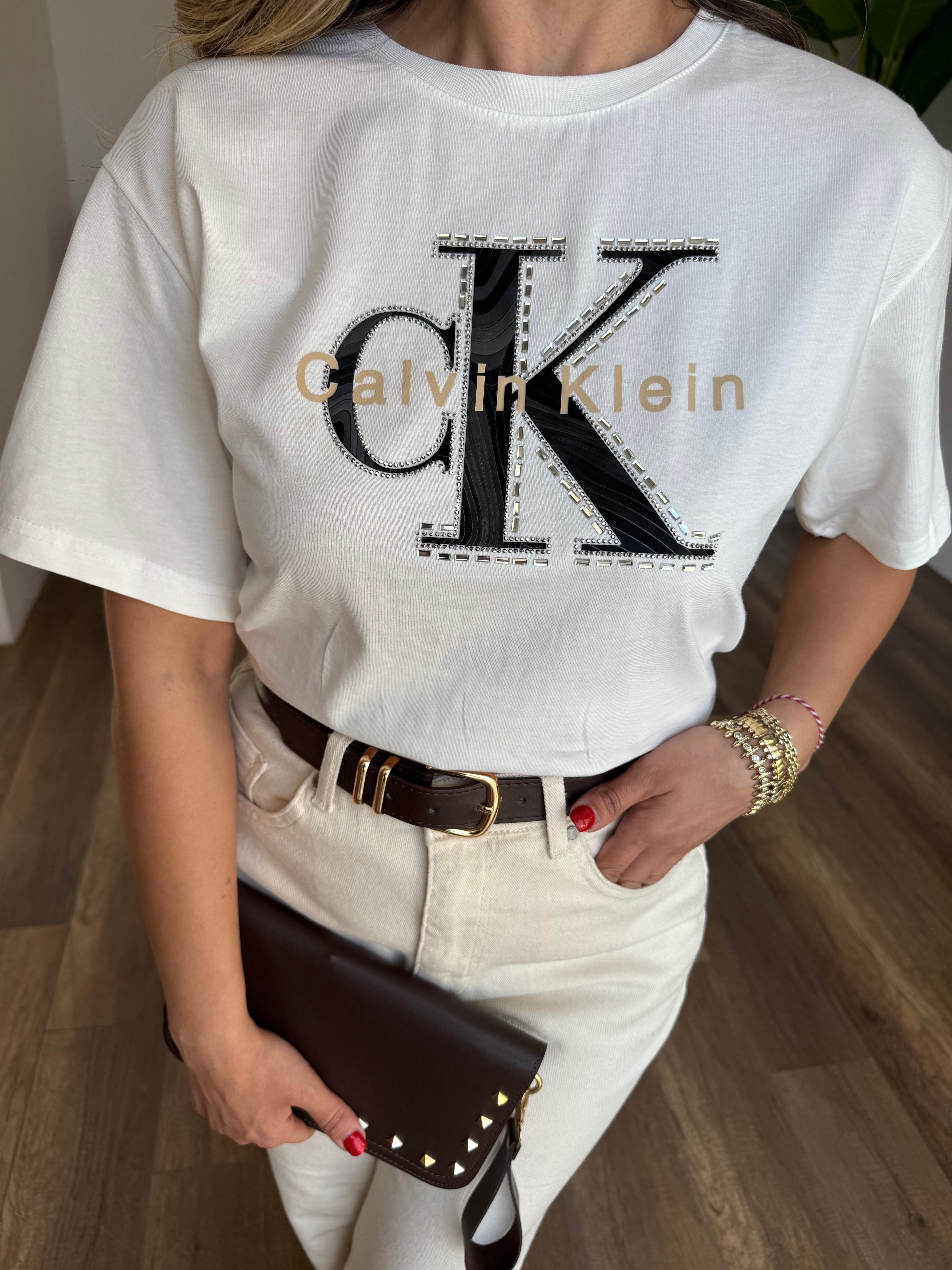 11286  Taş Detaylı Baskılı Orj Marka Tshirt