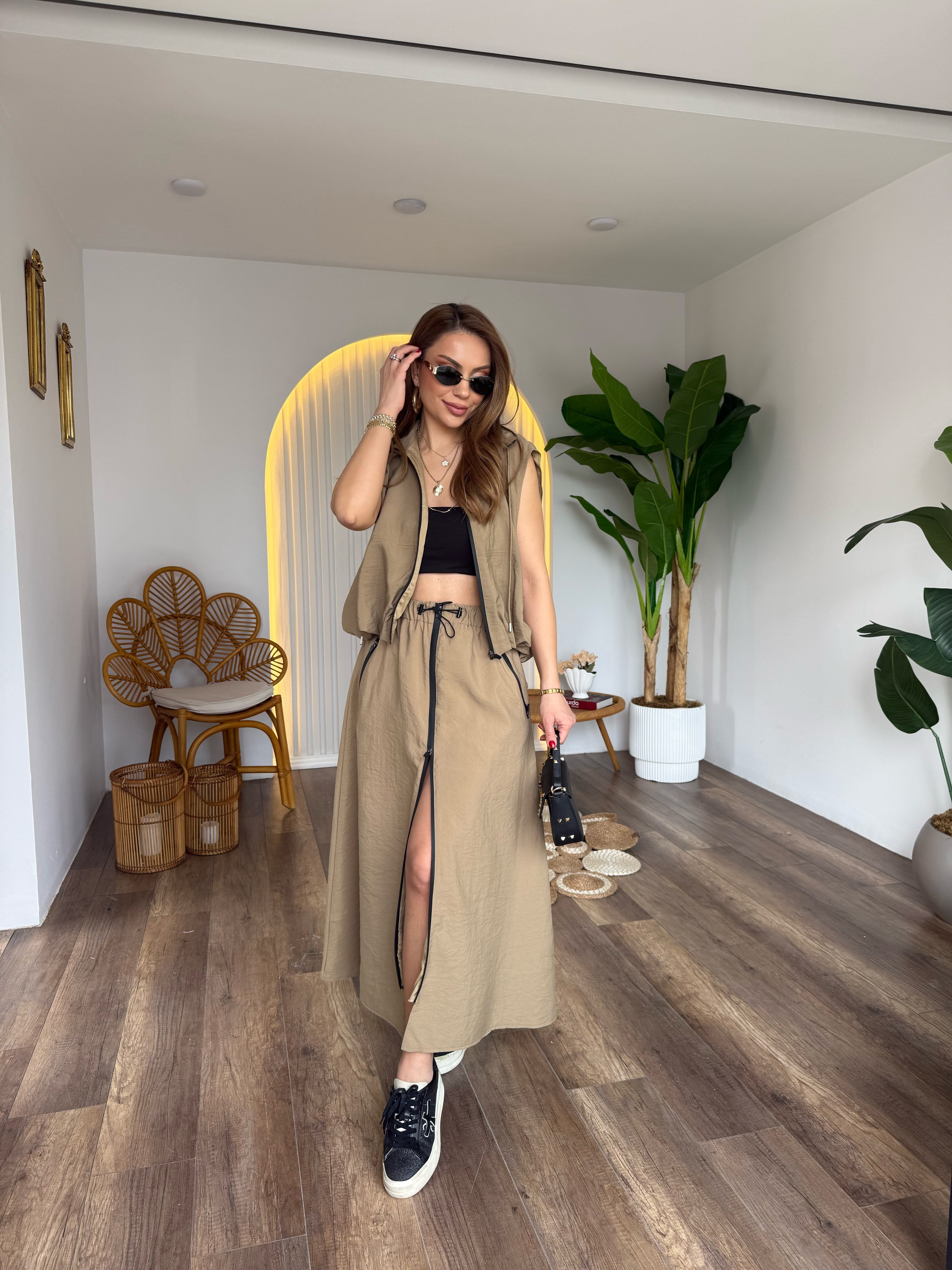 11349 Haki Yeşil Etek