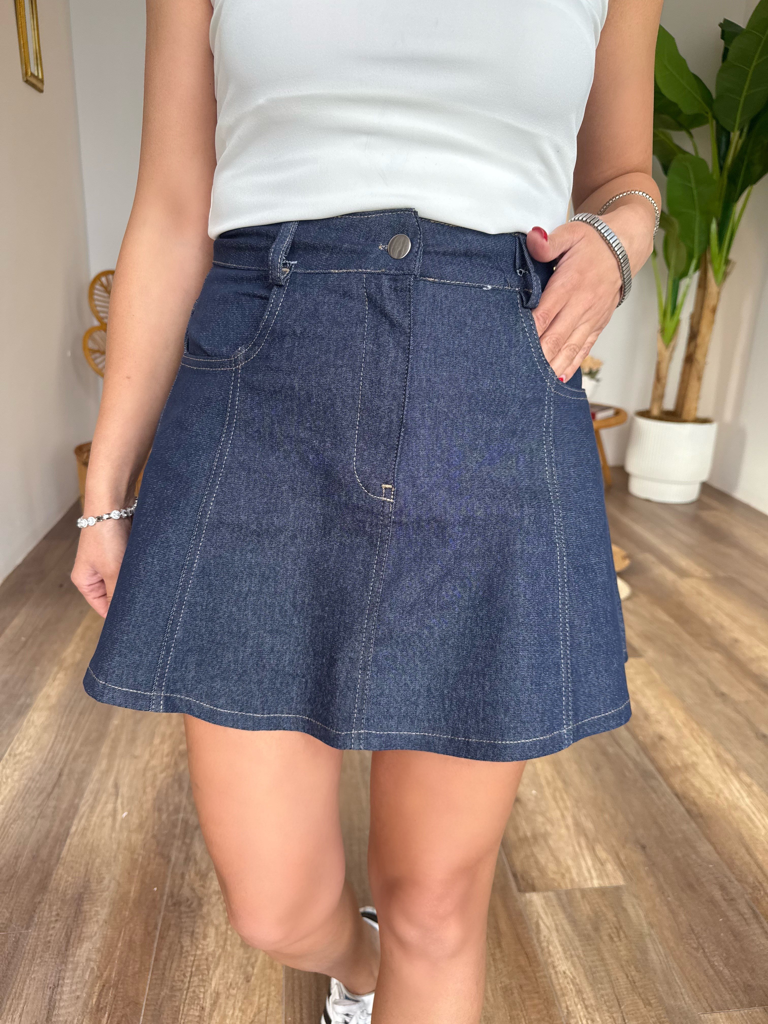 11406 Denim Kısa Etek