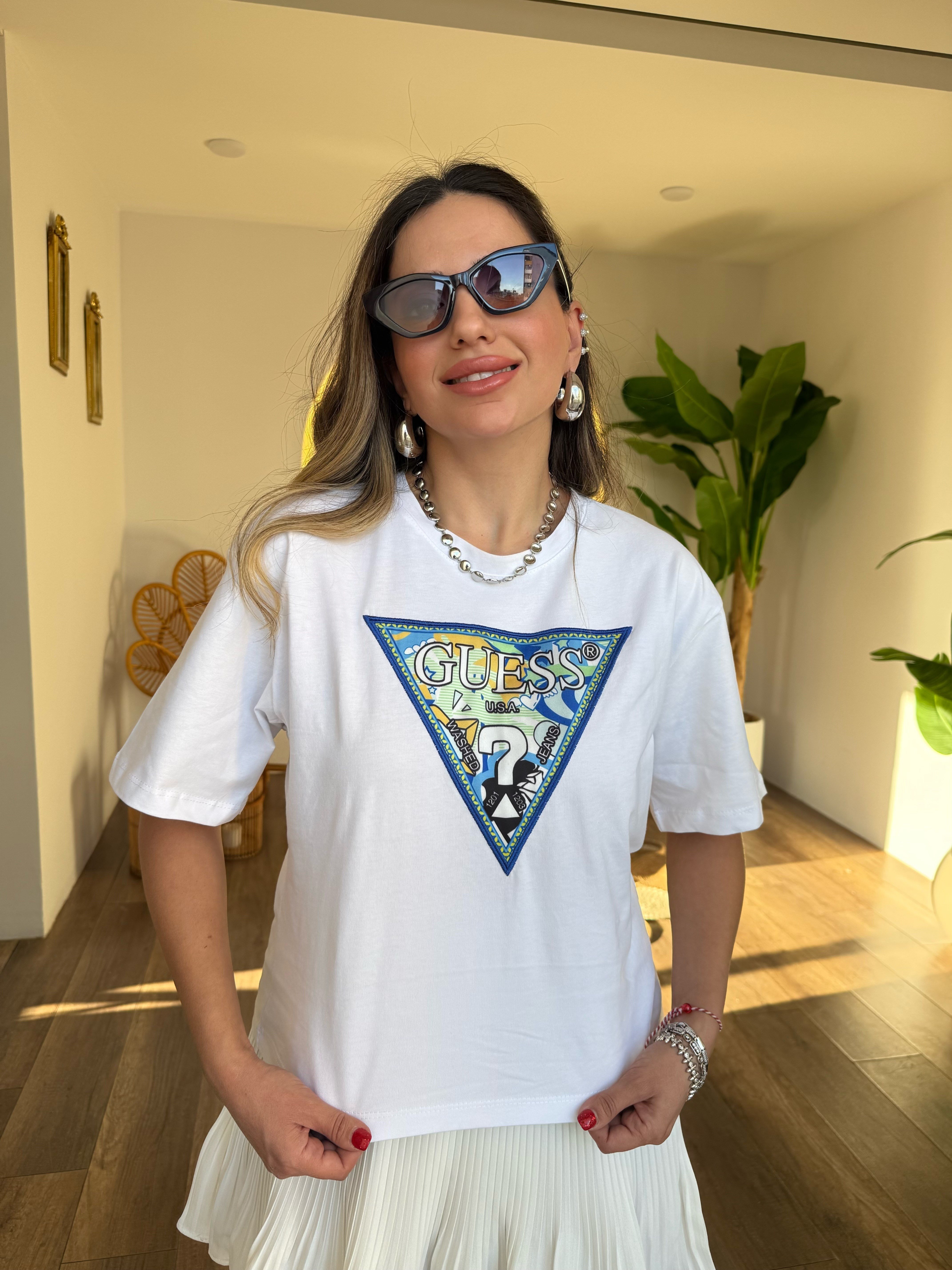 11423 Mavi Gu. Baskılı Tshirt