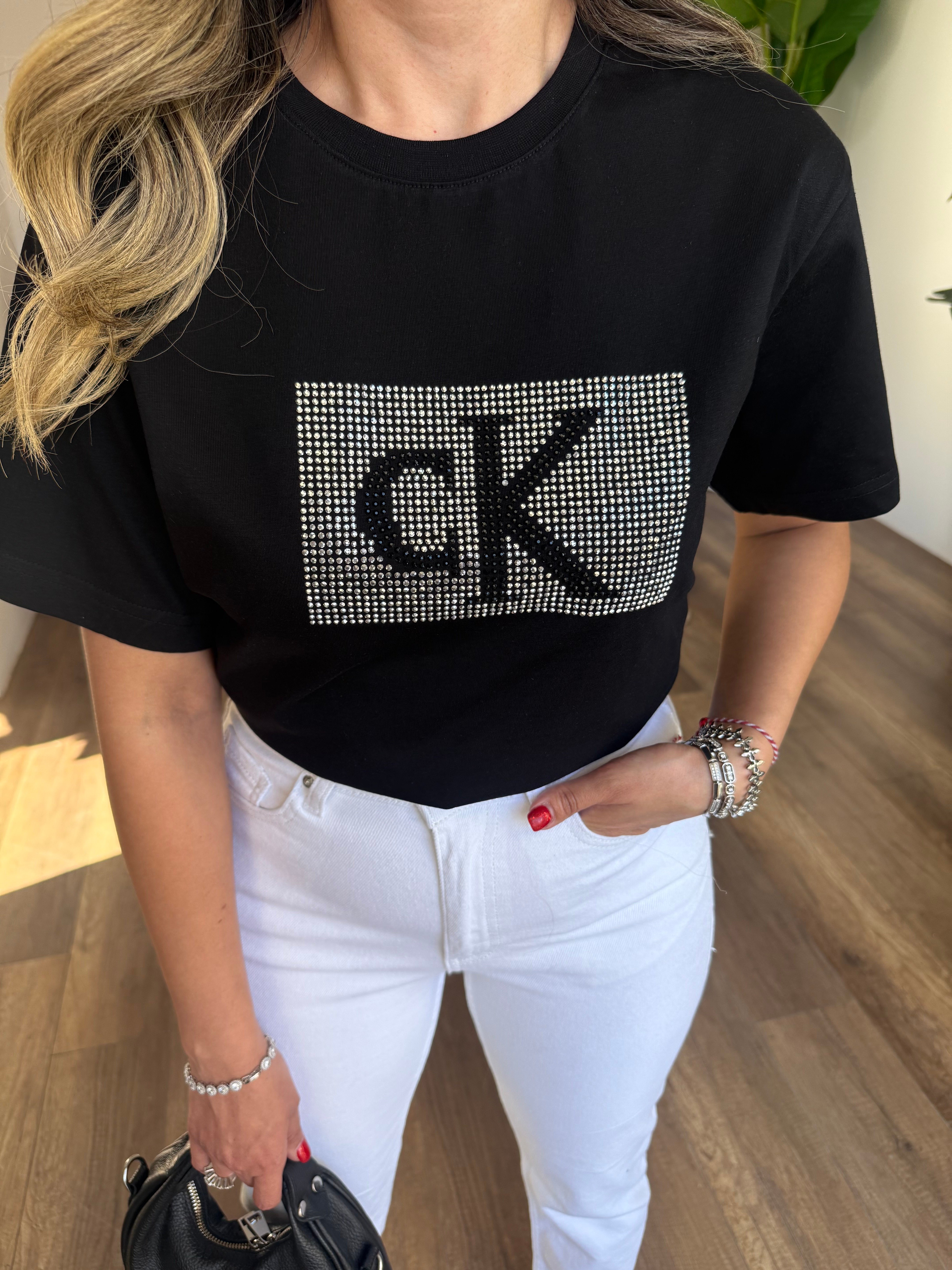 11424 Ck Taşlı Tshirt