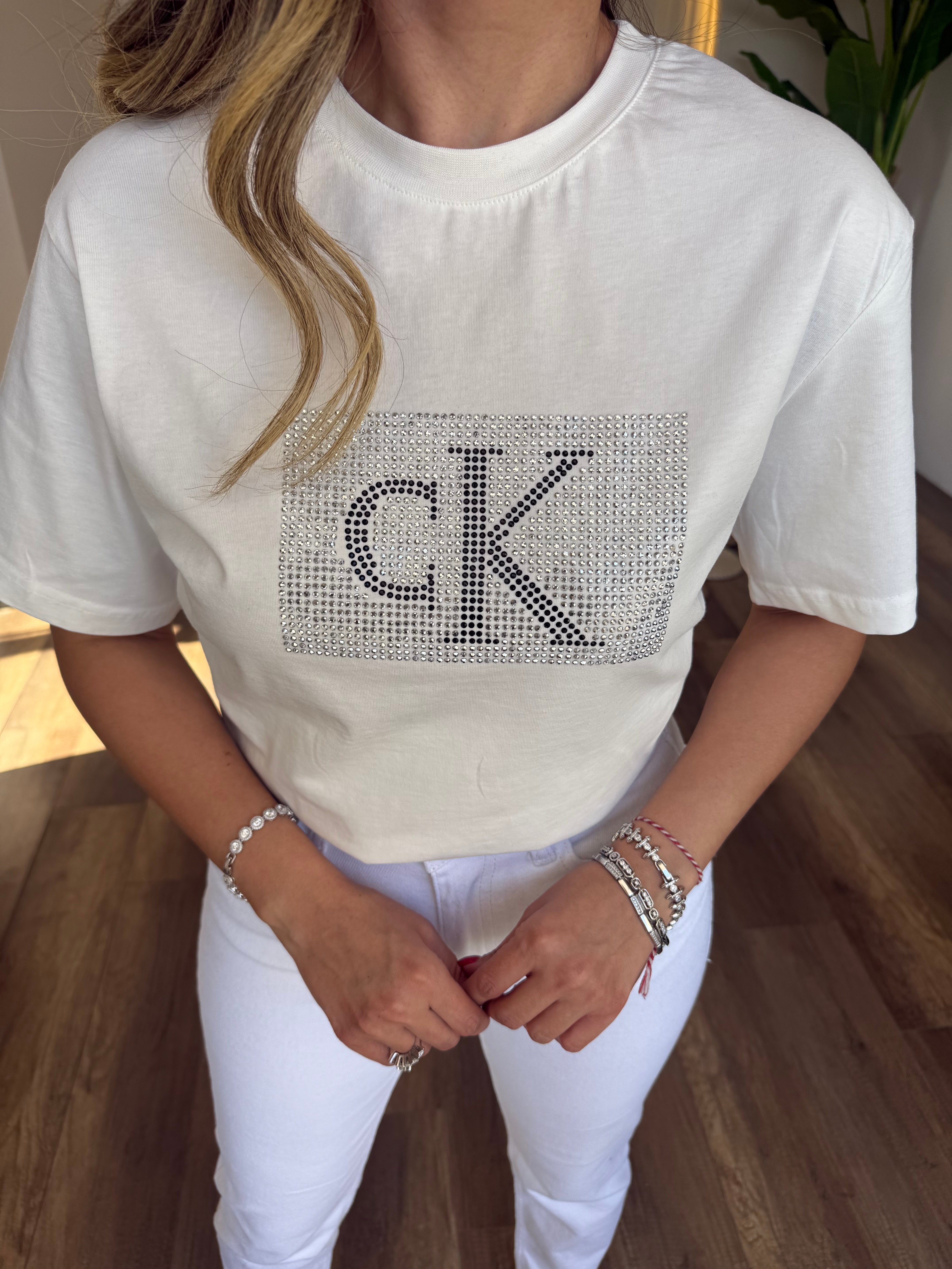 11424 Ck Taşlı Tshirt