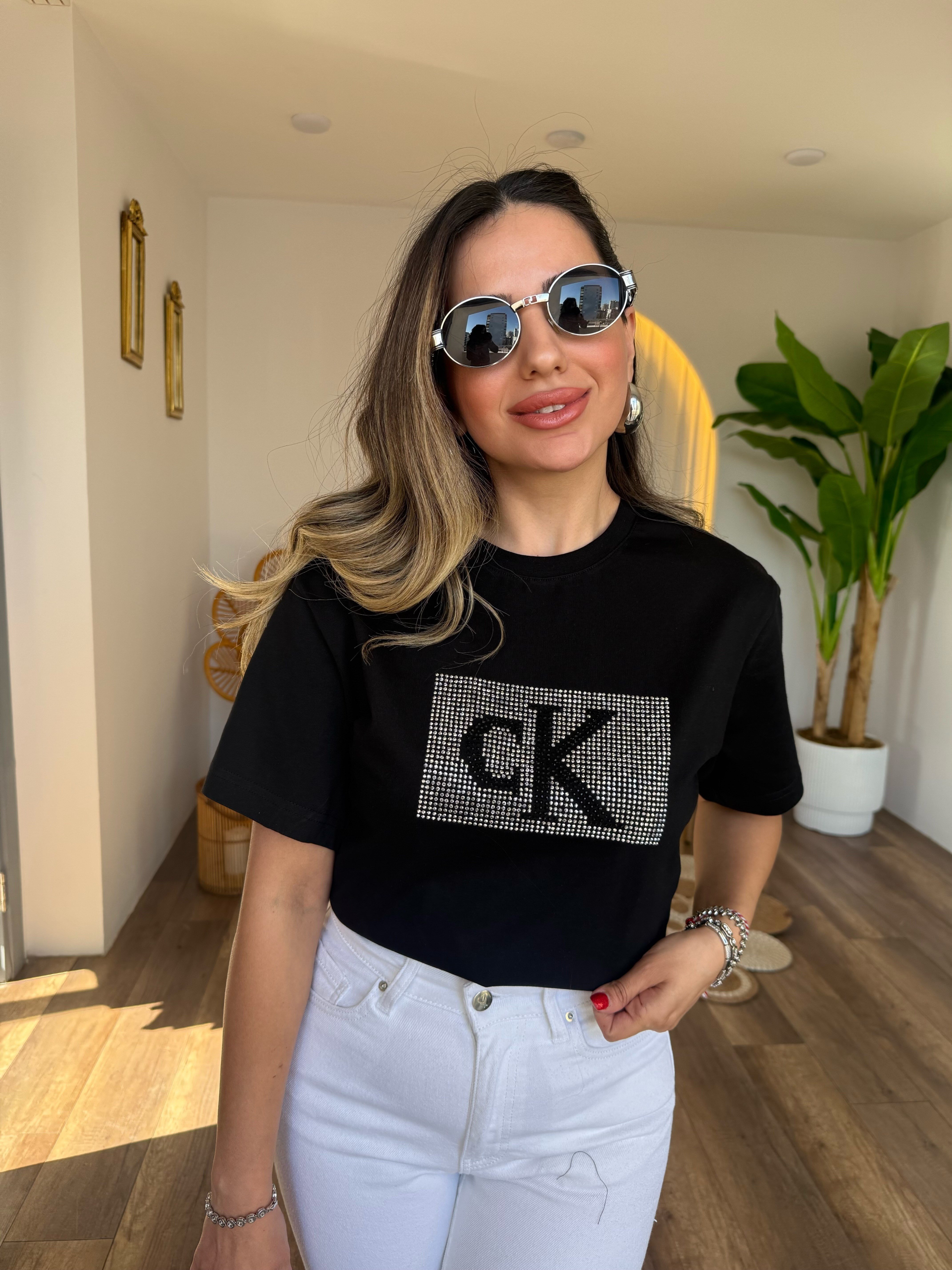 11424 Ck Taşlı Tshirt