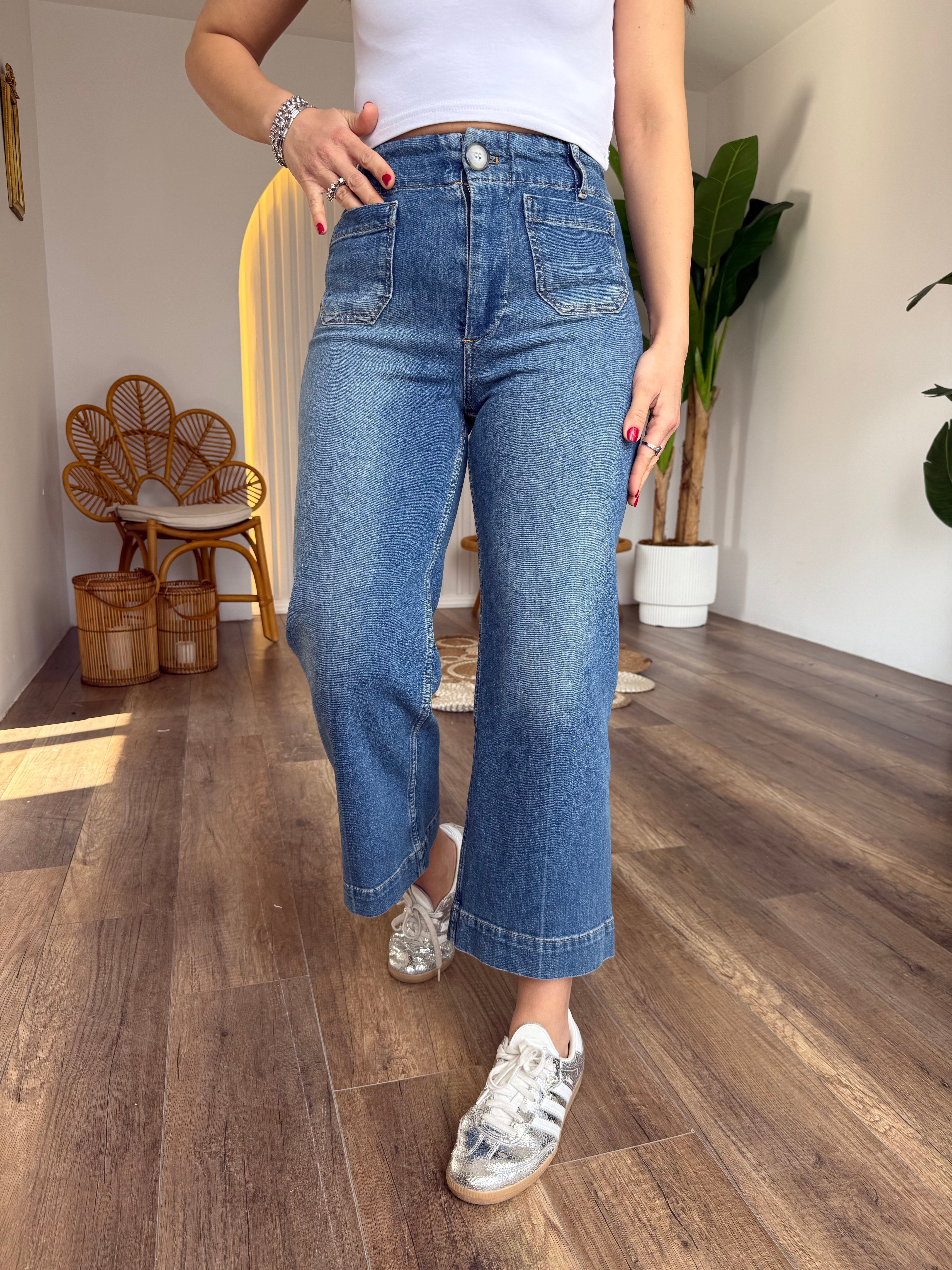 11495 Önü Cepli Likralı Jean