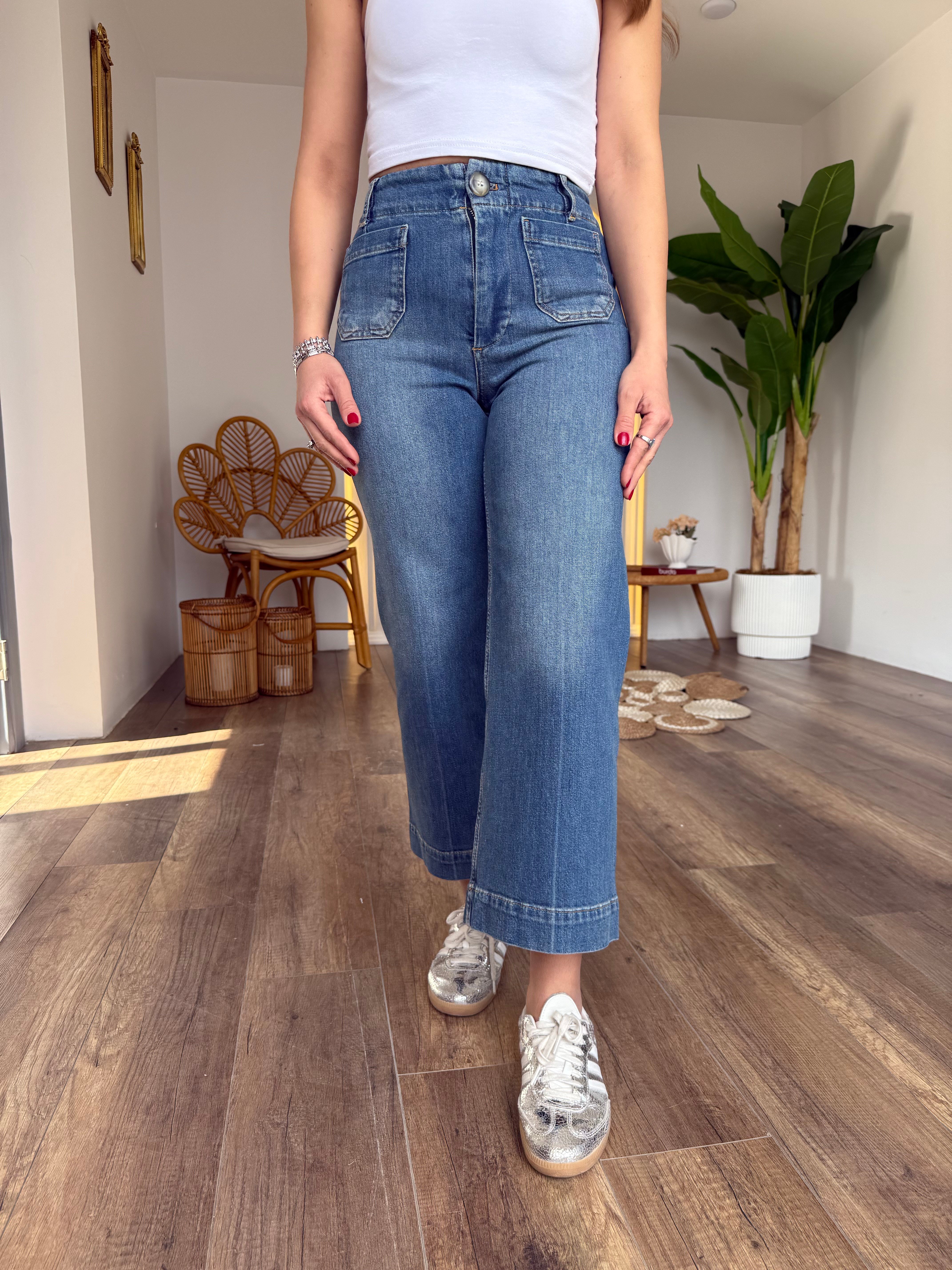 11495 Önü Cepli Likralı Jean
