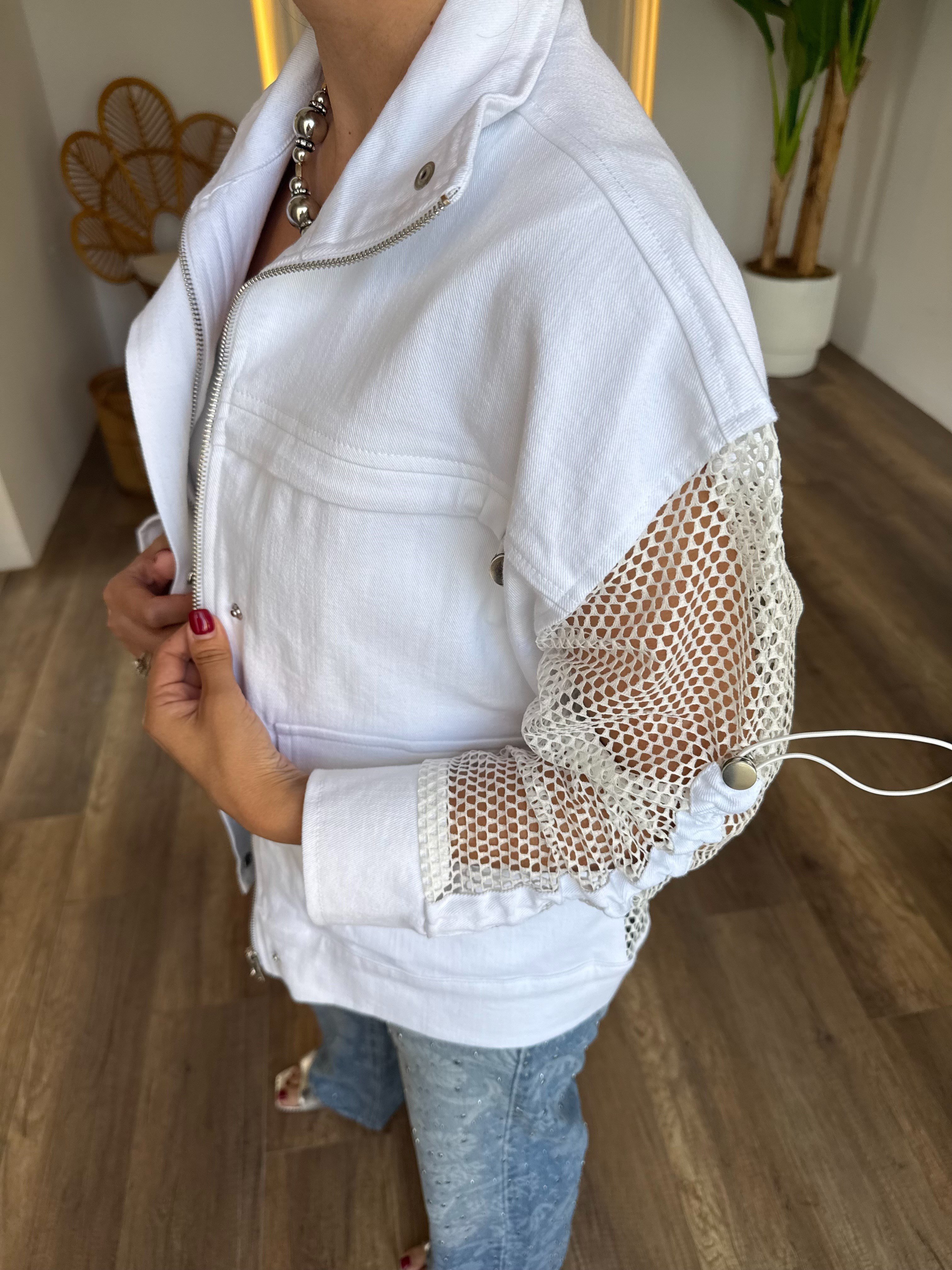 11690 Kolu Fileli Gabardin Ceket