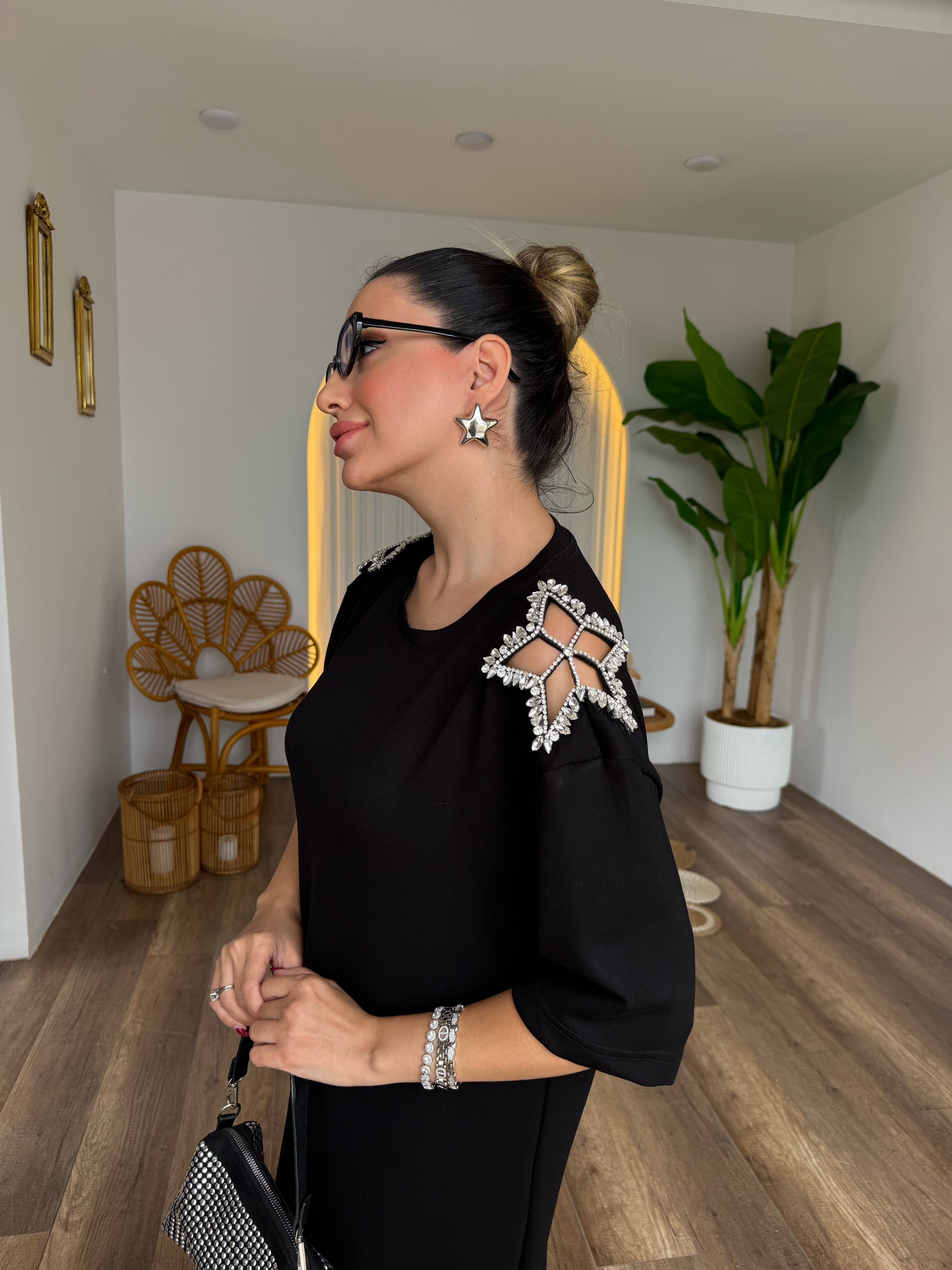 11705 Omuz Taşlı Elbise