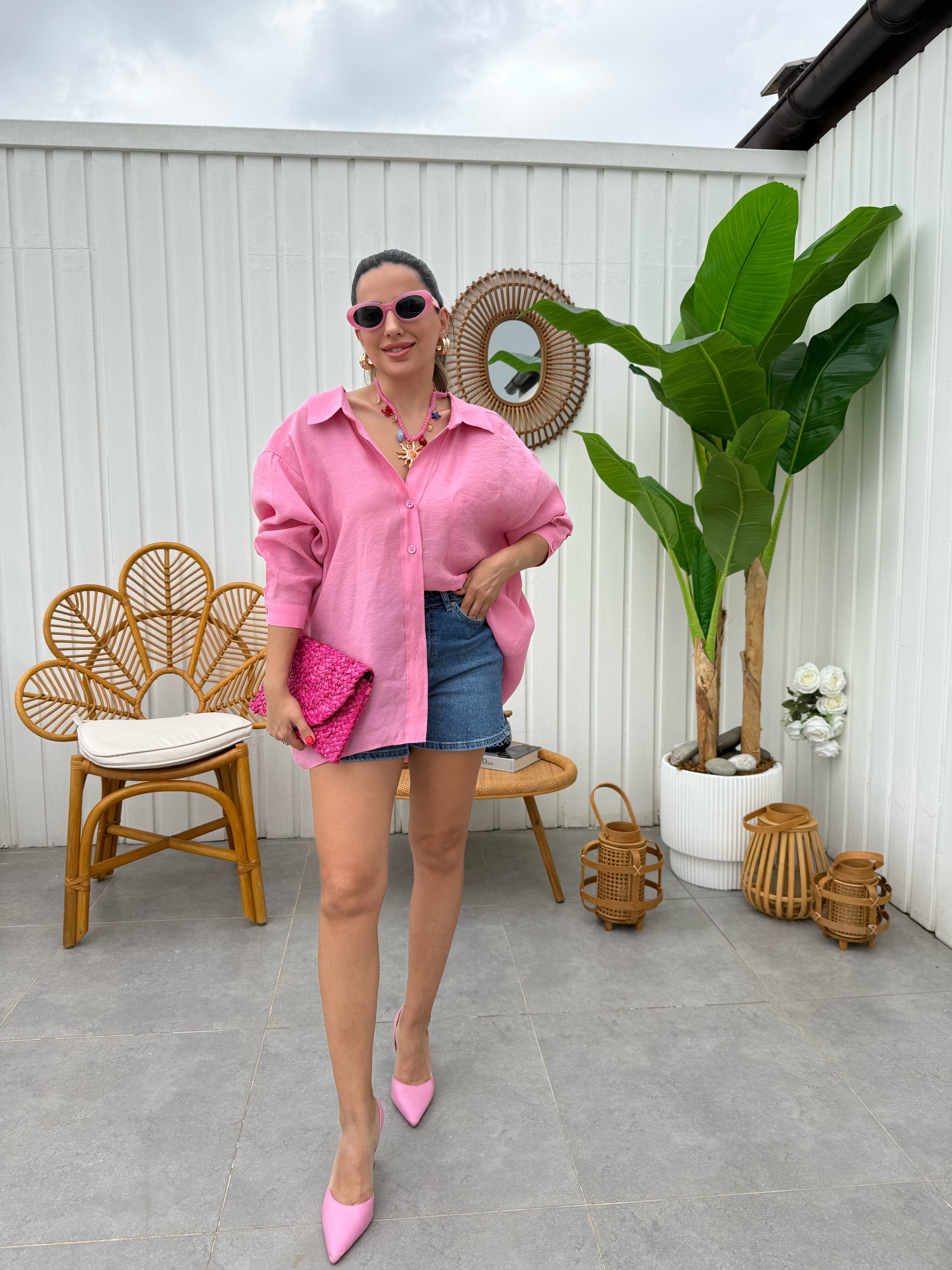 11840 Düşük Omuzlu Oversize Gömlek