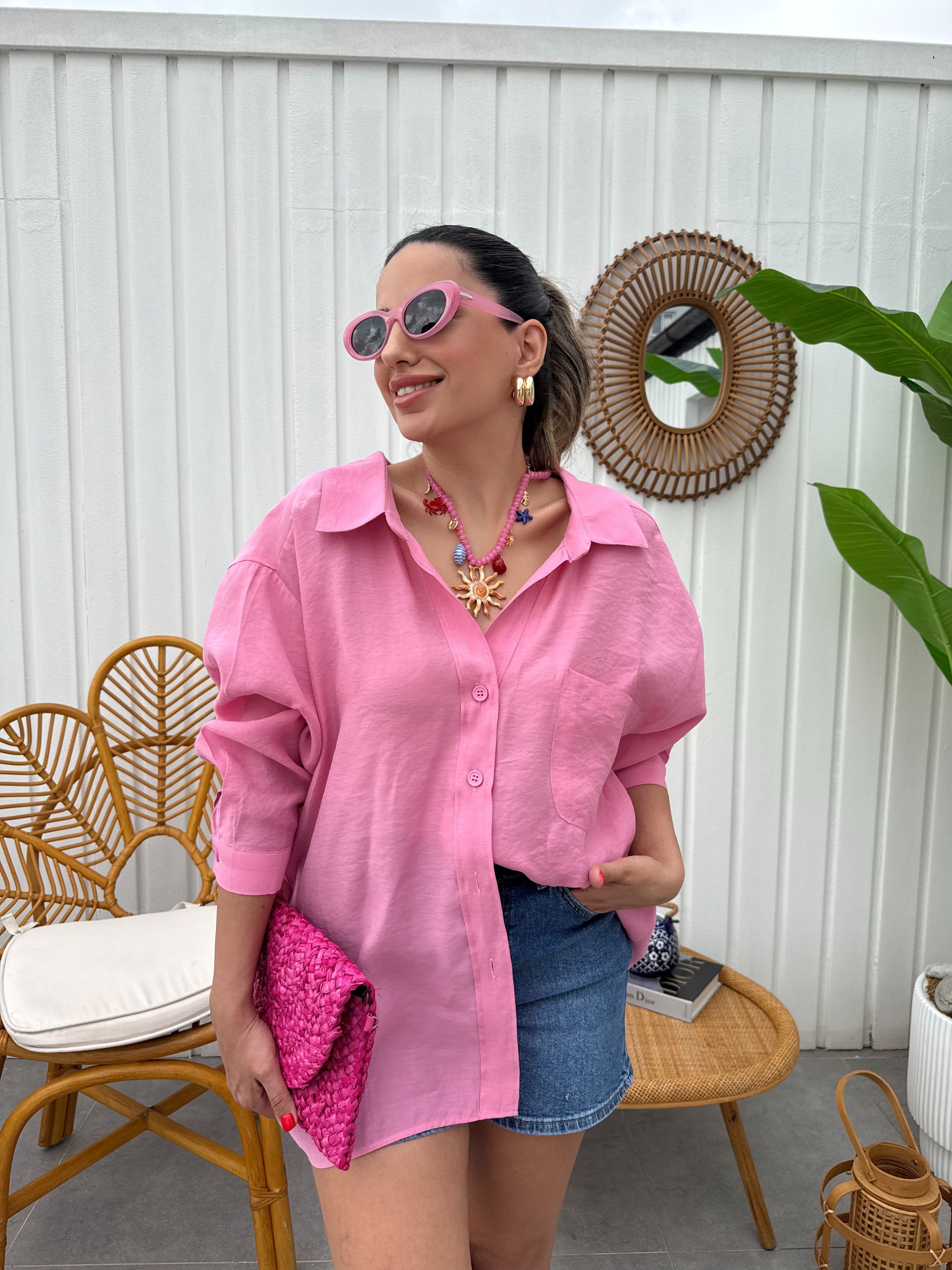 11840 Düşük Omuzlu Oversize Gömlek