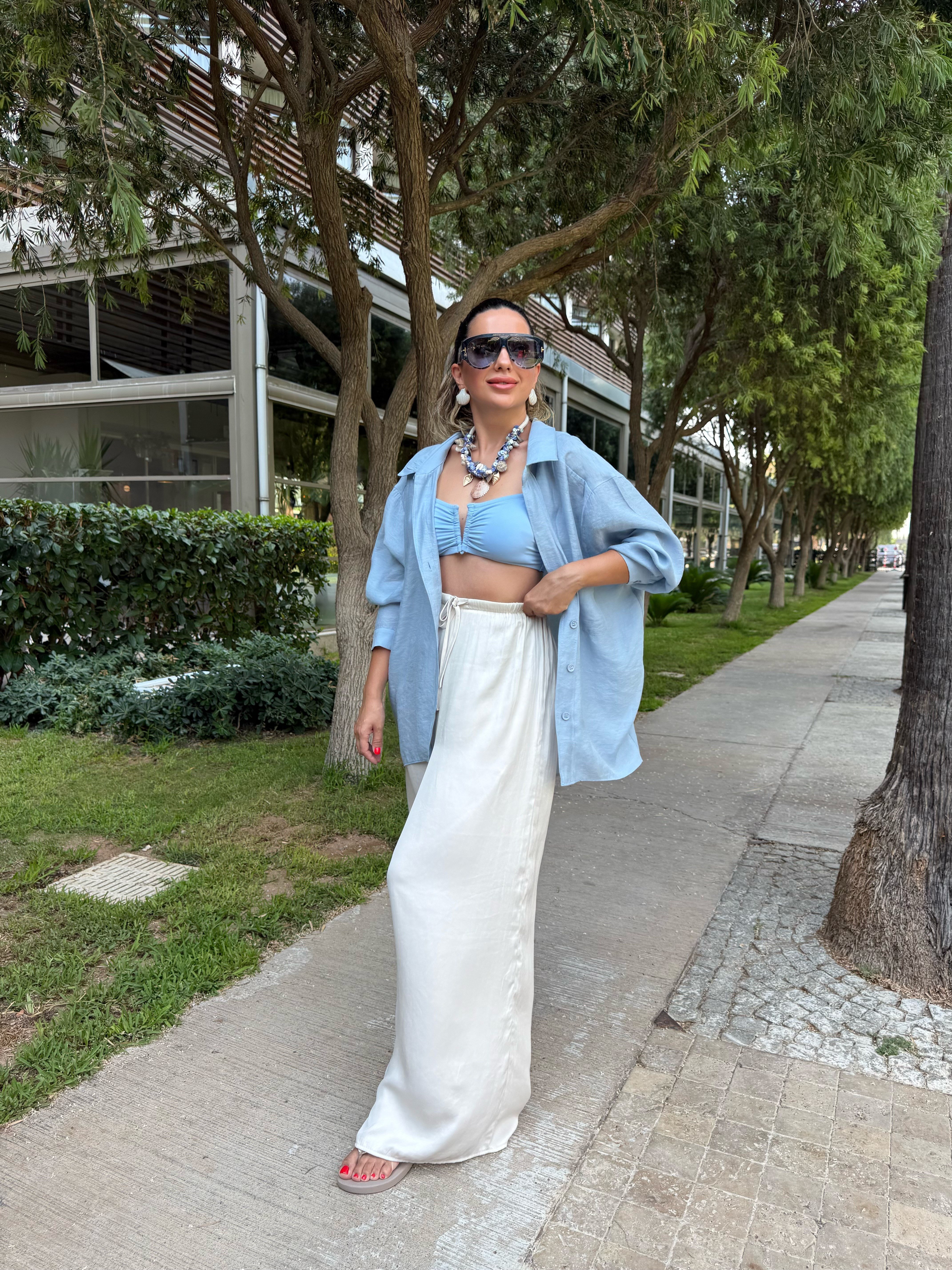 11840 Düşük Omuzlu Oversize Gömlek