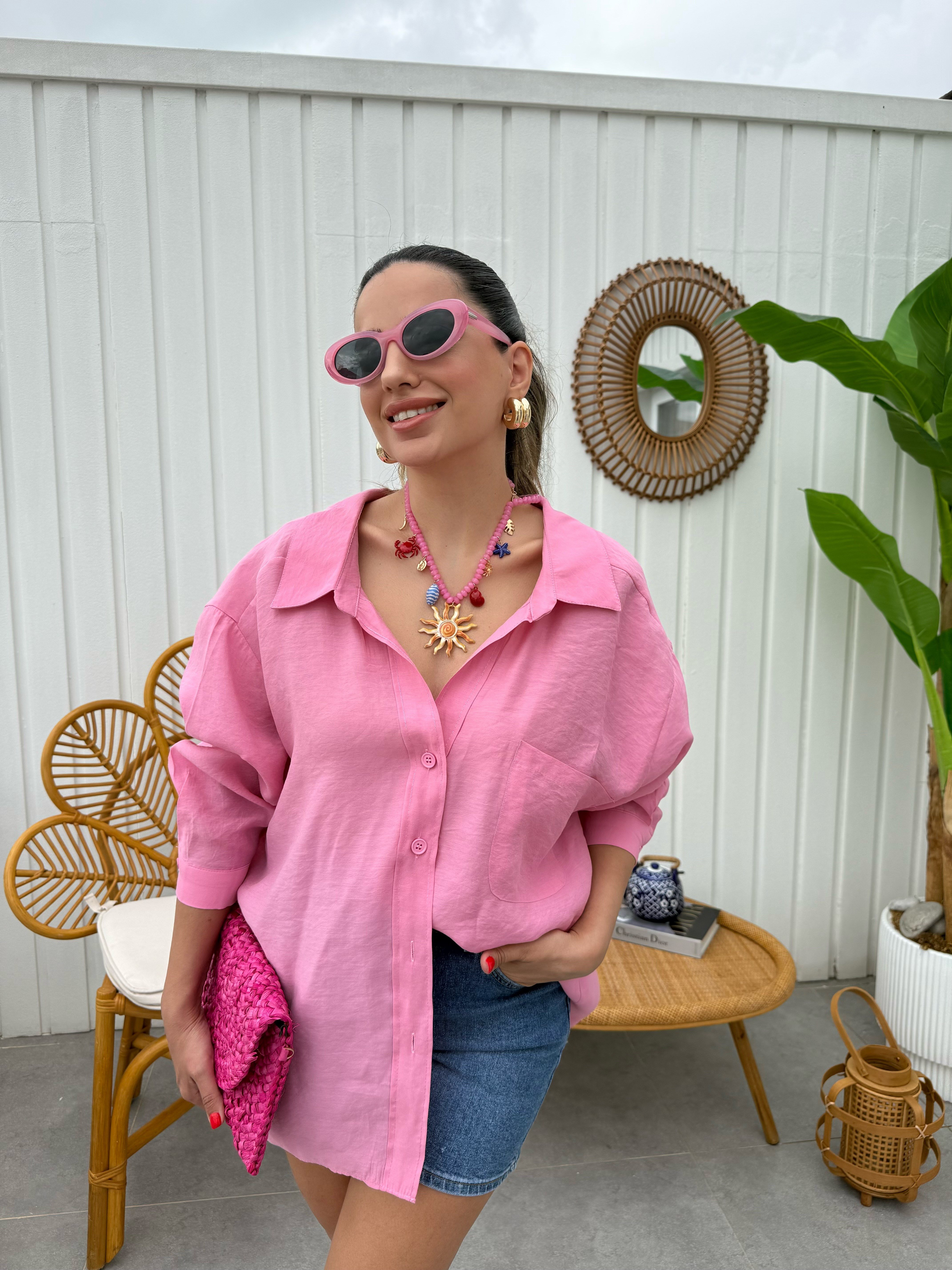 11840 Düşük Omuzlu Oversize Gömlek