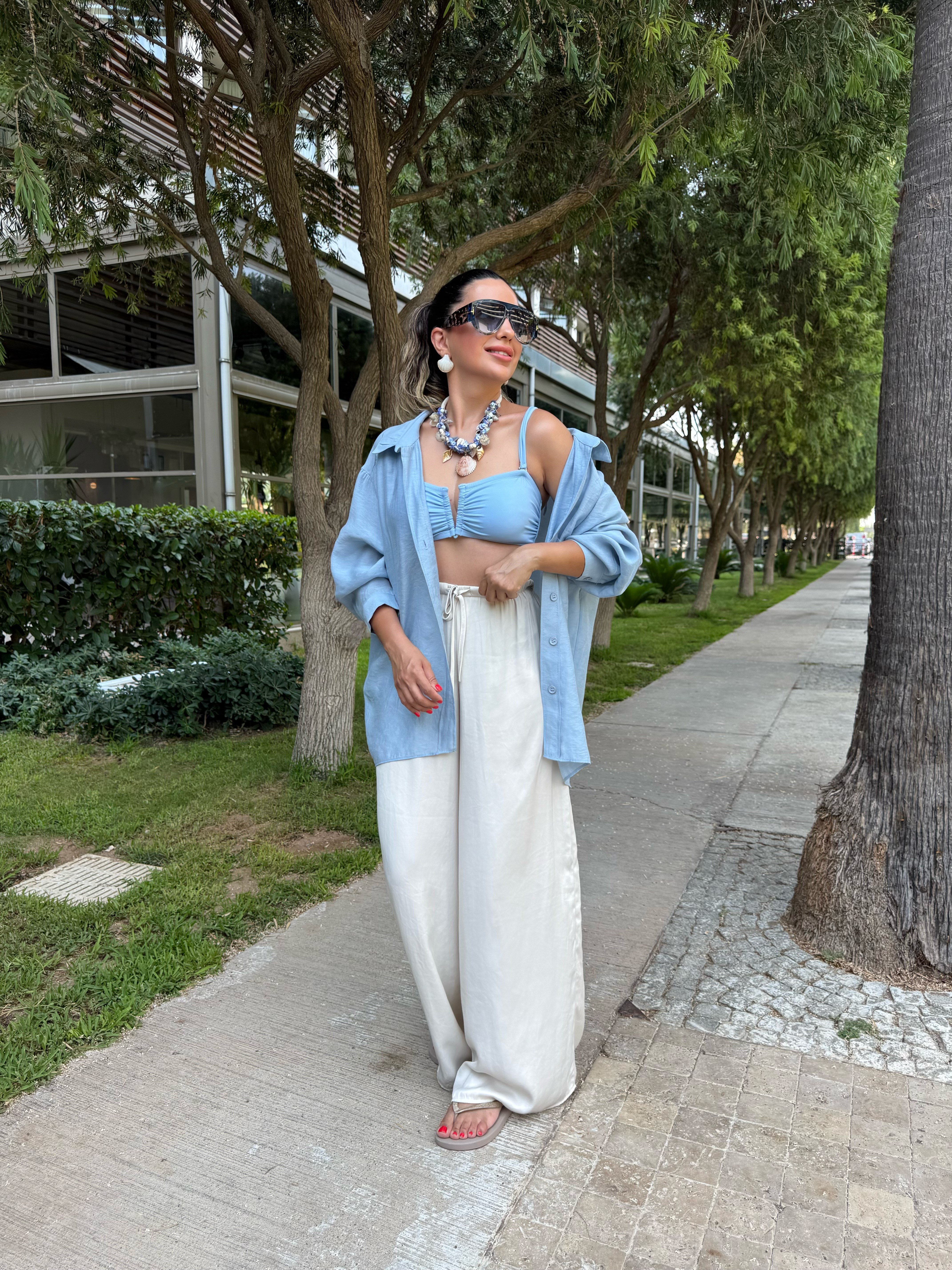 11840 Düşük Omuzlu Oversize Gömlek