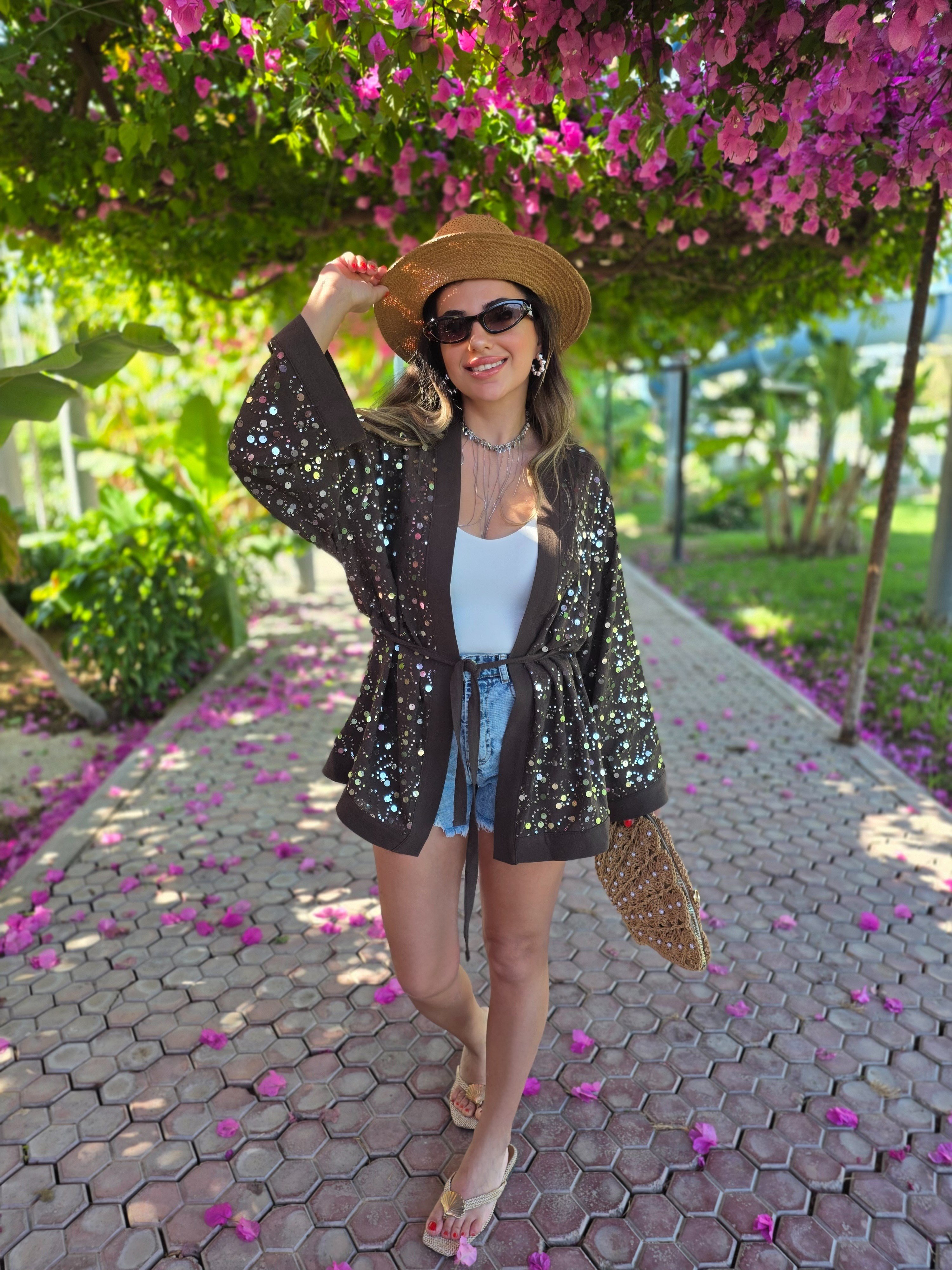 11915 Pul Detaylı Premium Kimono