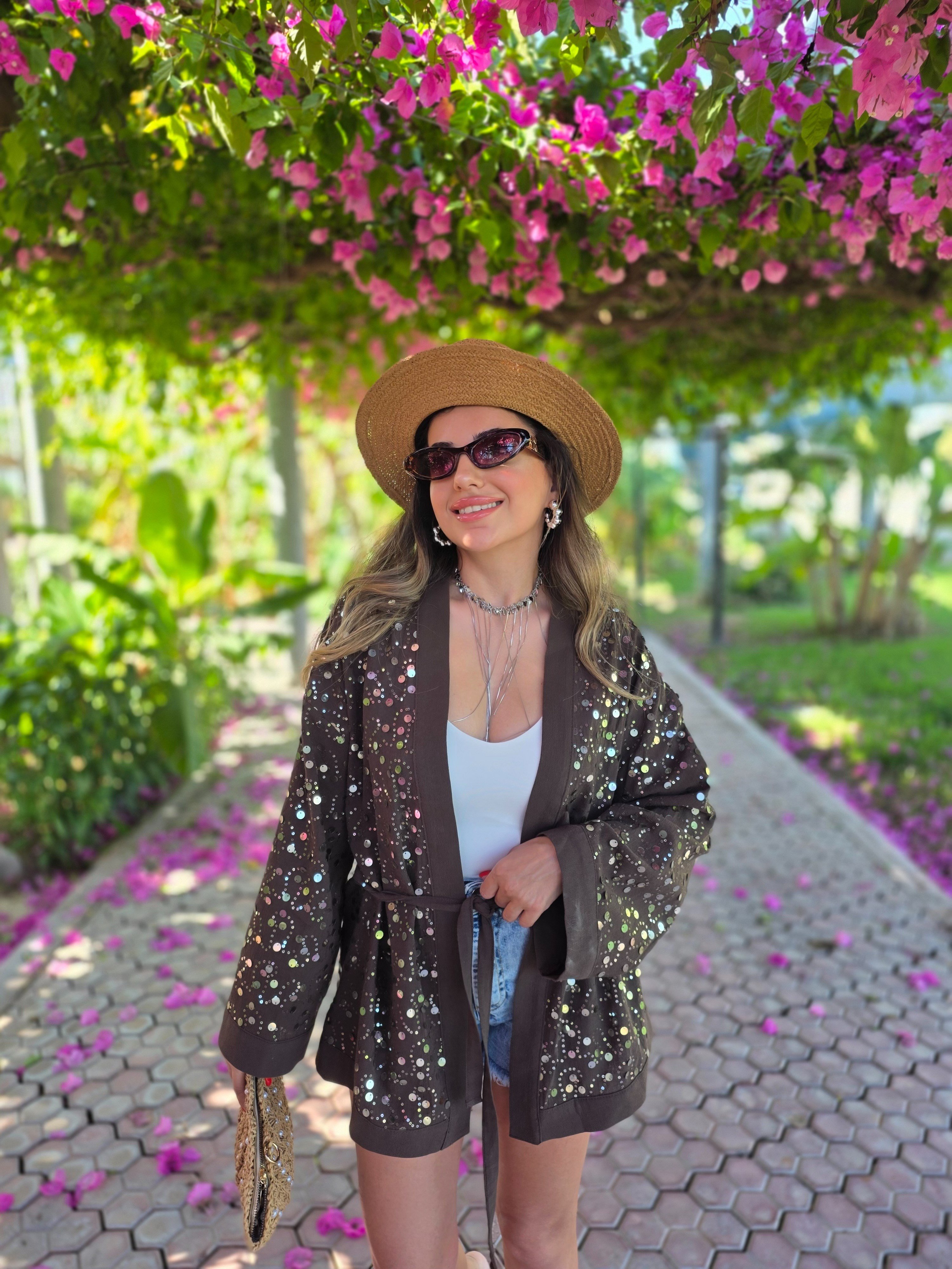 11915 Pul Detaylı Premium Kimono