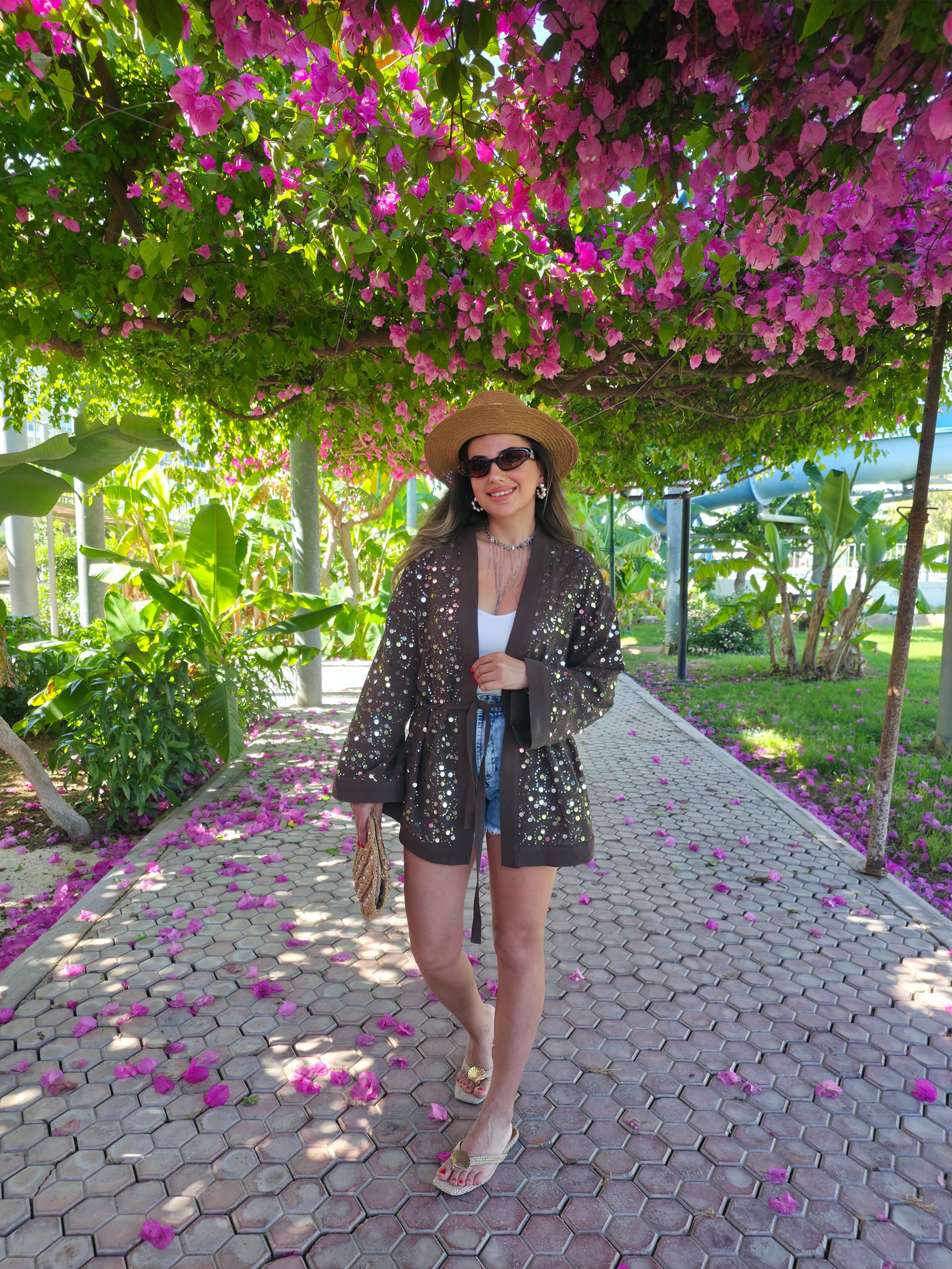 11915 Pul Detaylı Premium Kimono
