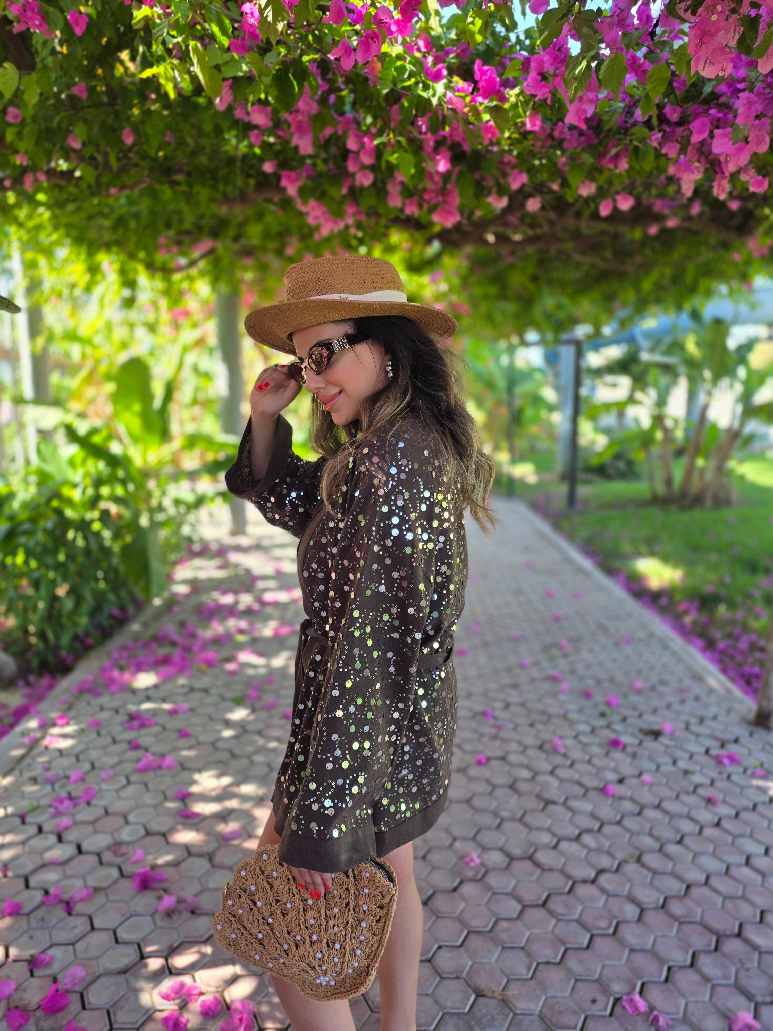 11915 Pul Detaylı Premium Kimono