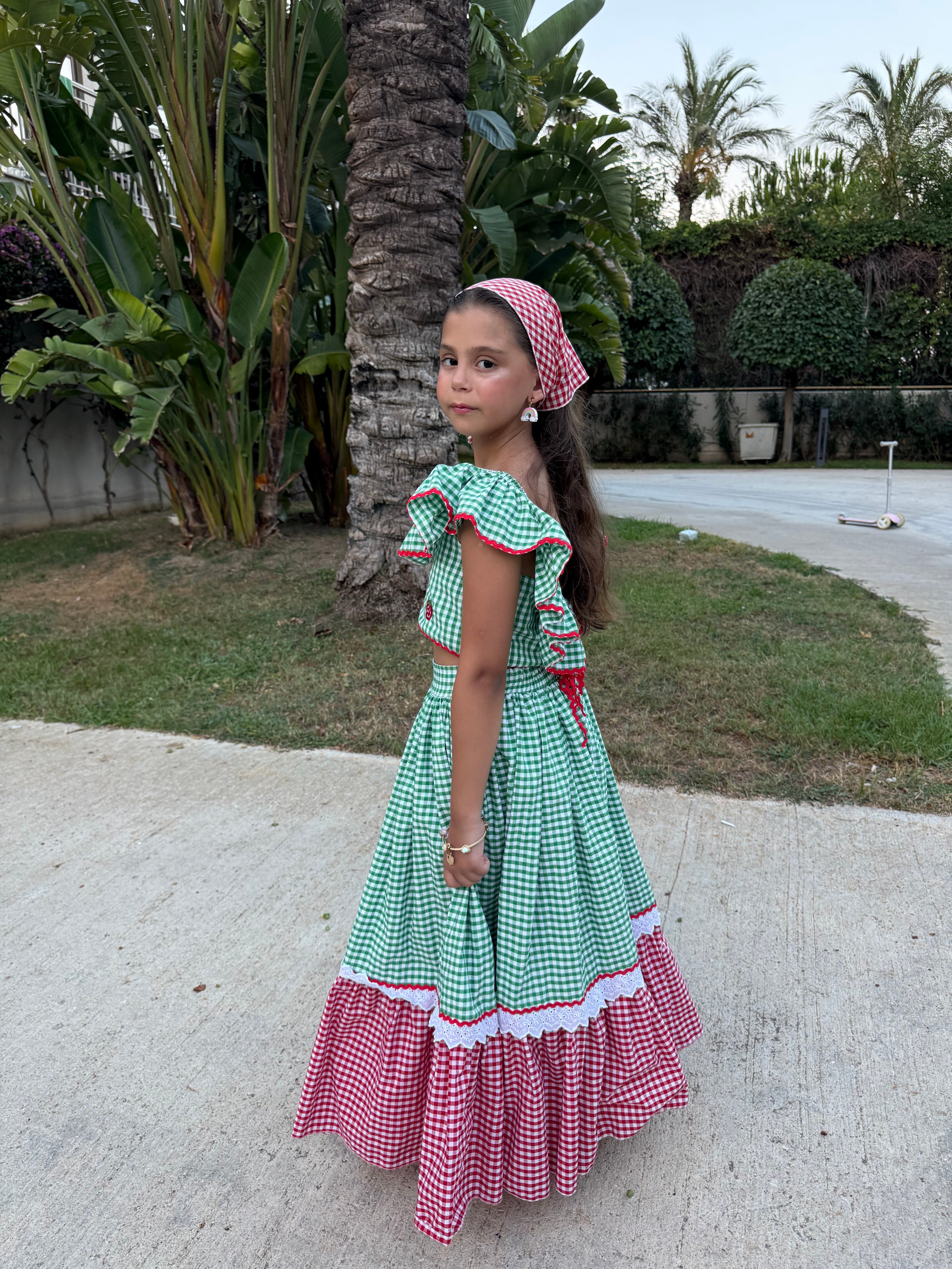 12049 Kids Bandanalı Ekose 3 Lü Takım 3-4/9-10 Yaş
