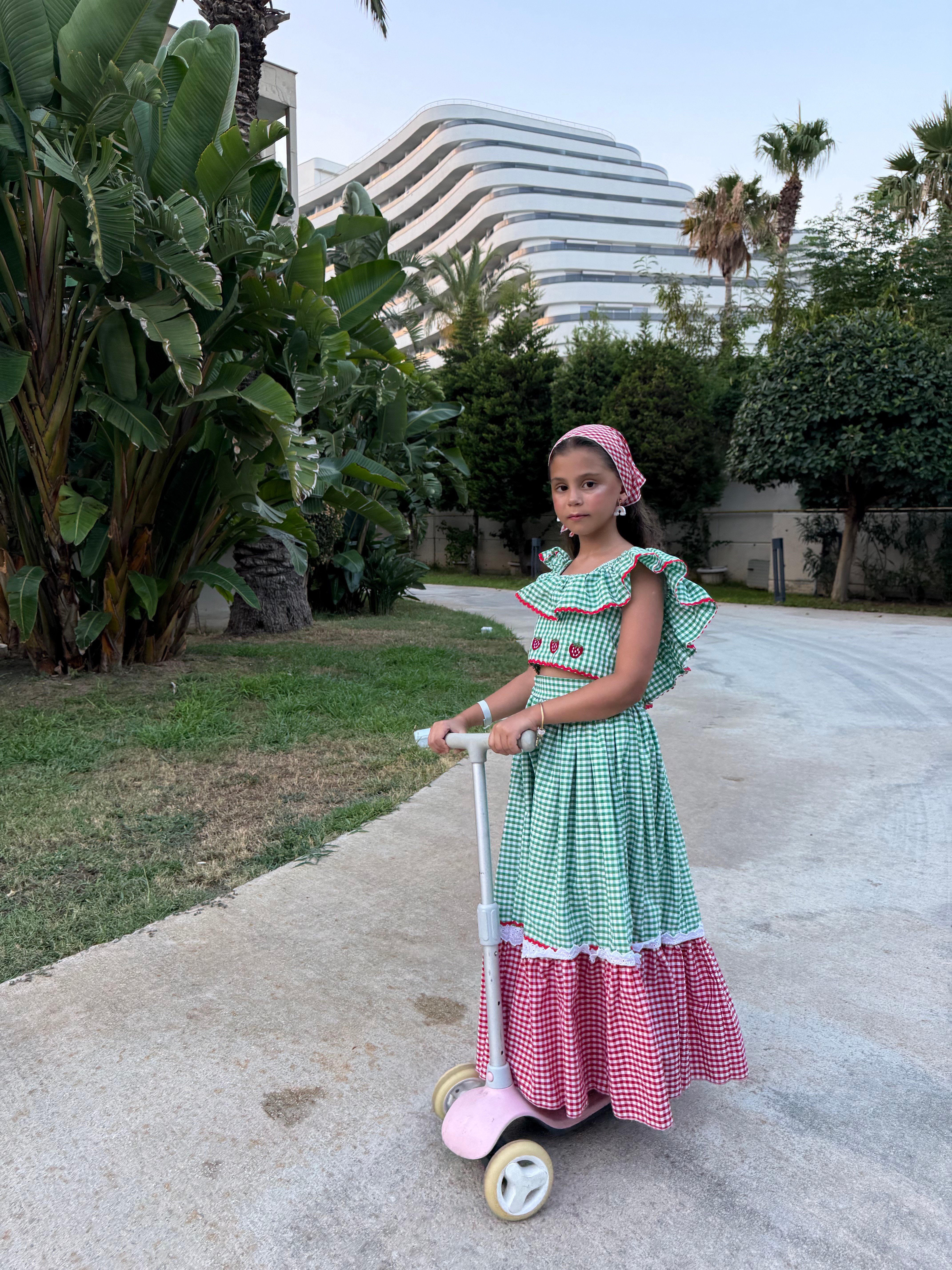 12049 Kids Bandanalı Ekose 3 Lü Takım 3-4/9-10 Yaş