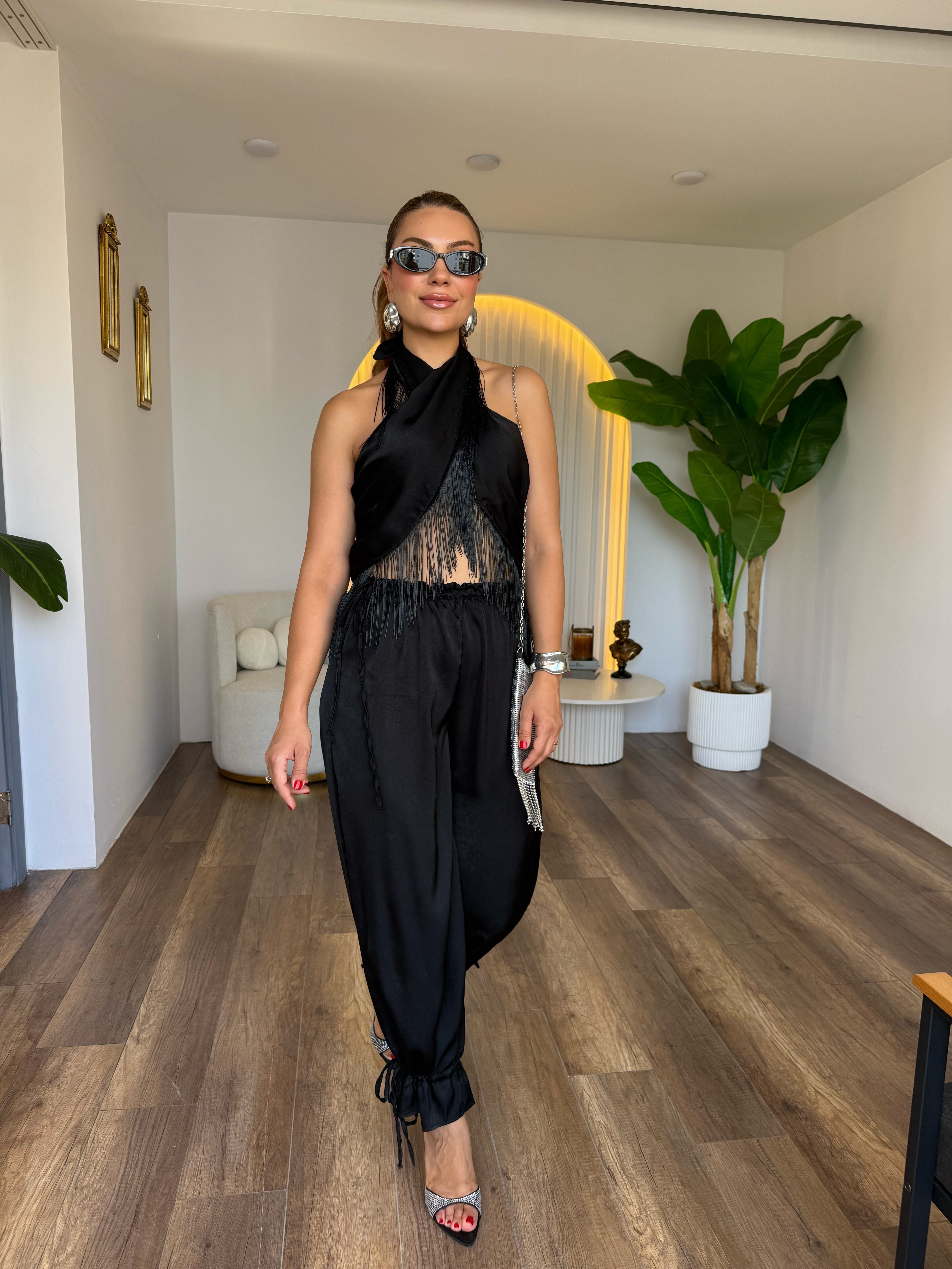 12065 Püsküllü Bluz Pantolon Takım