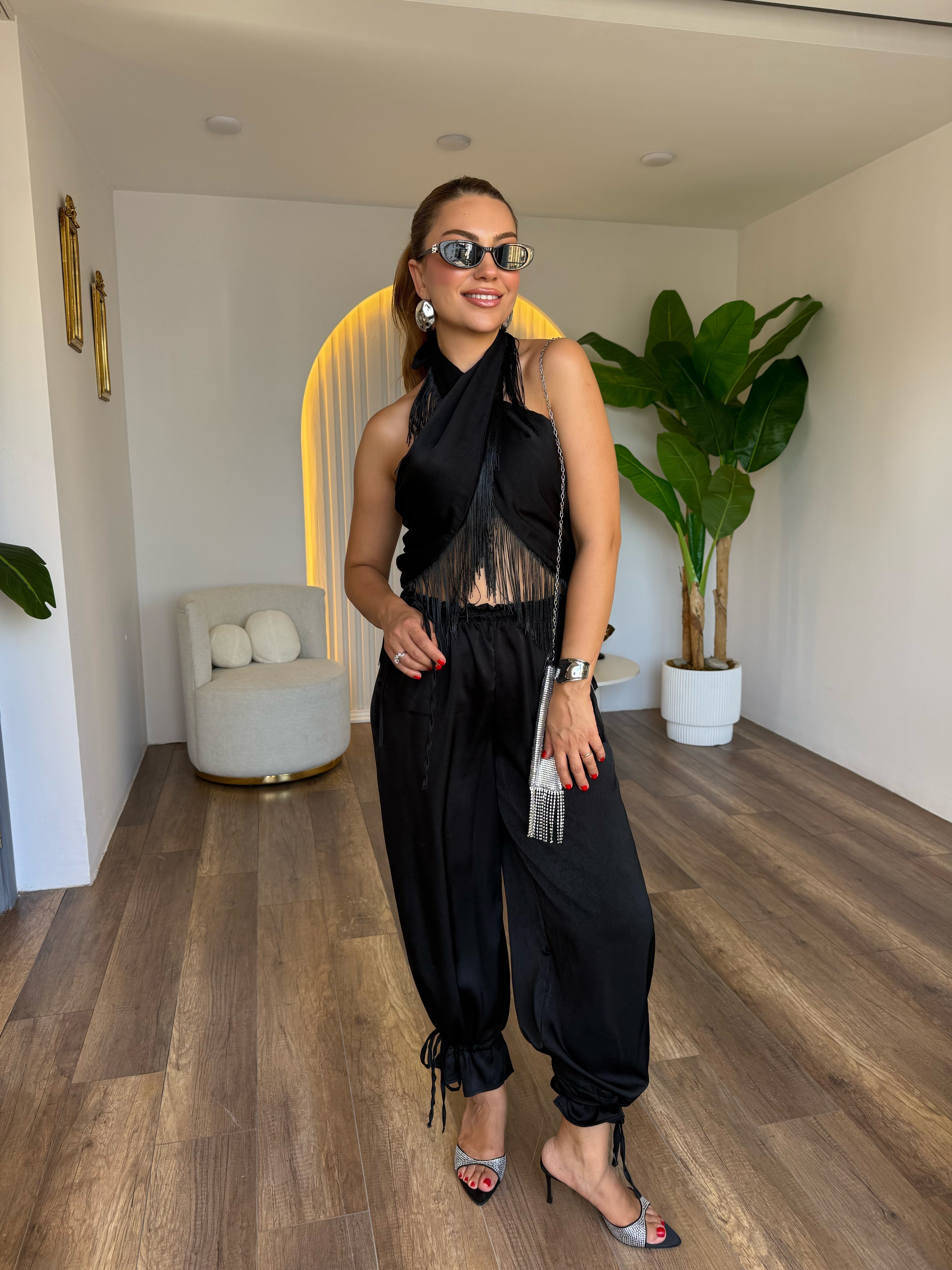 12065 Püsküllü Bluz Pantolon Takım