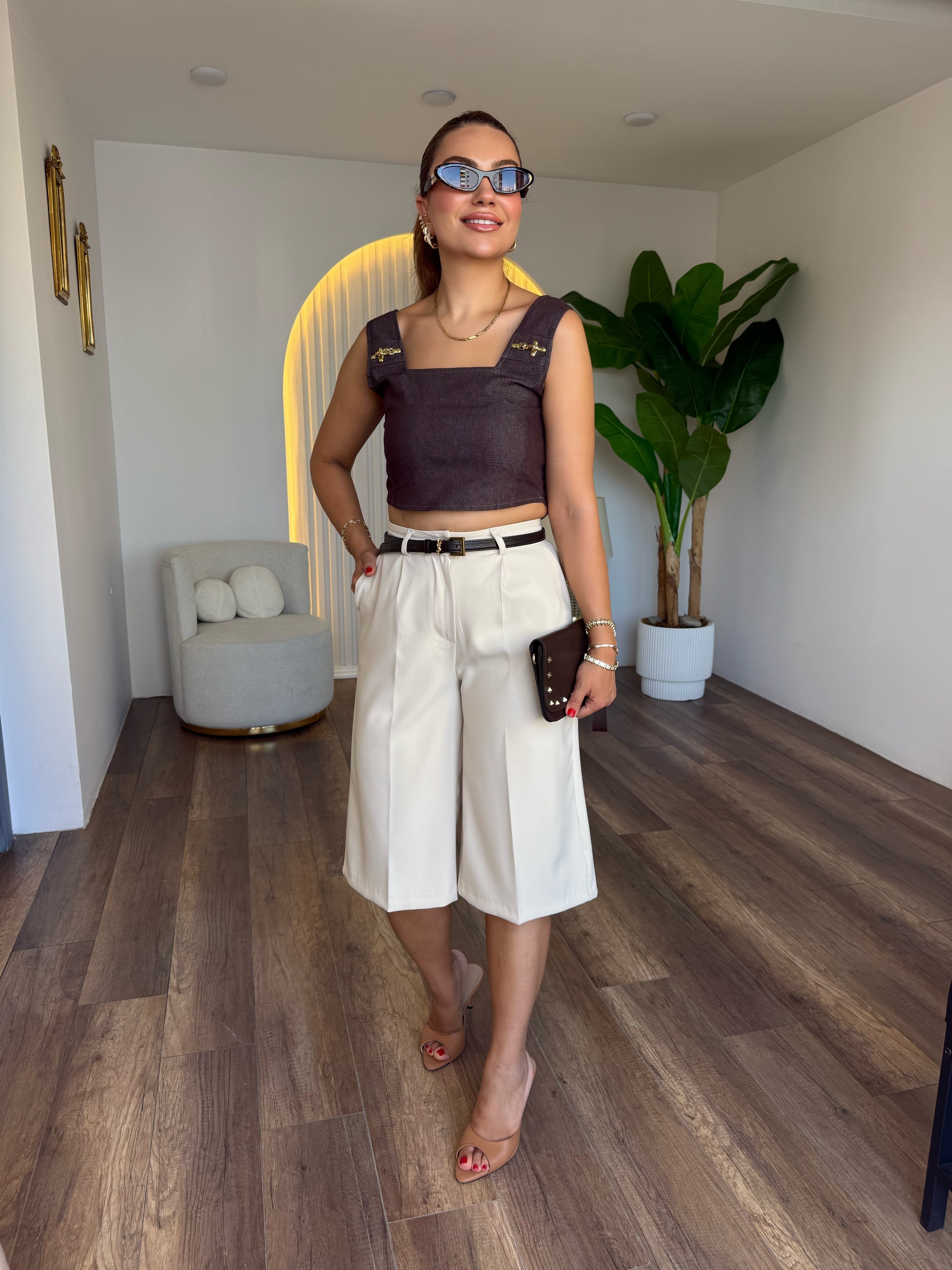 12072 Gold Detaylı Bluz Büstiyer