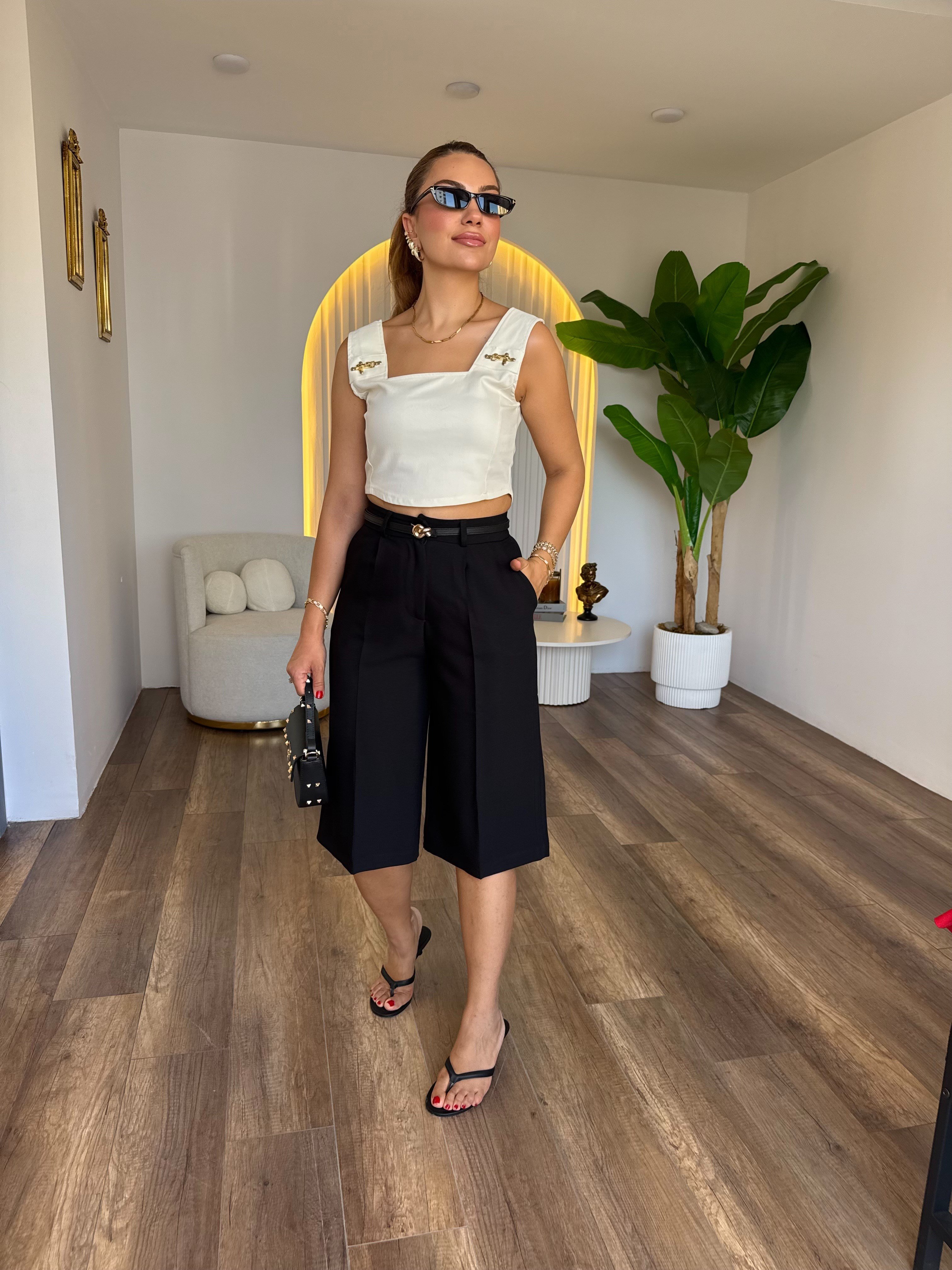12072 Gold Detaylı Bluz Büstiyer