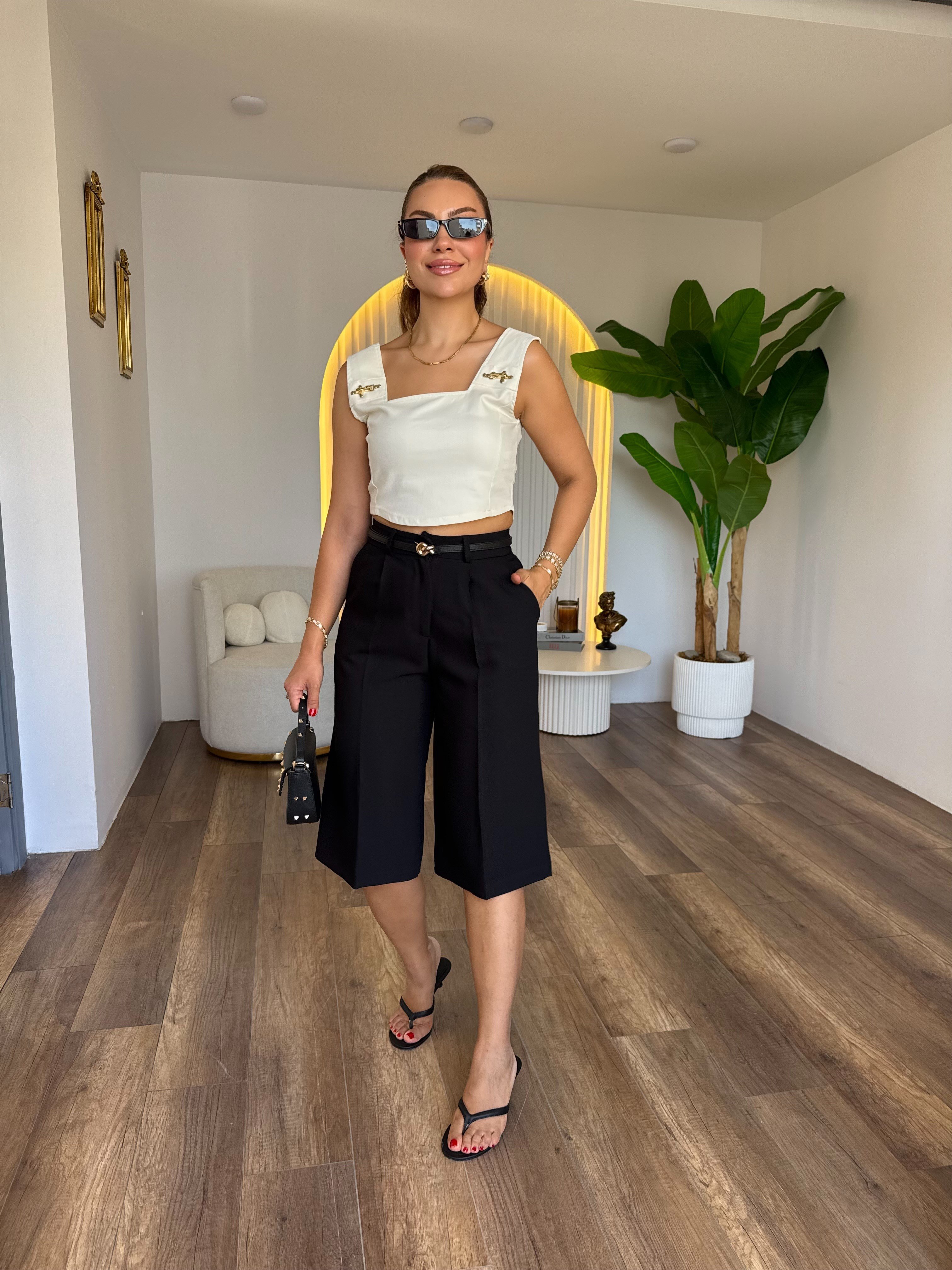 12072 Gold Detaylı Bluz Büstiyer