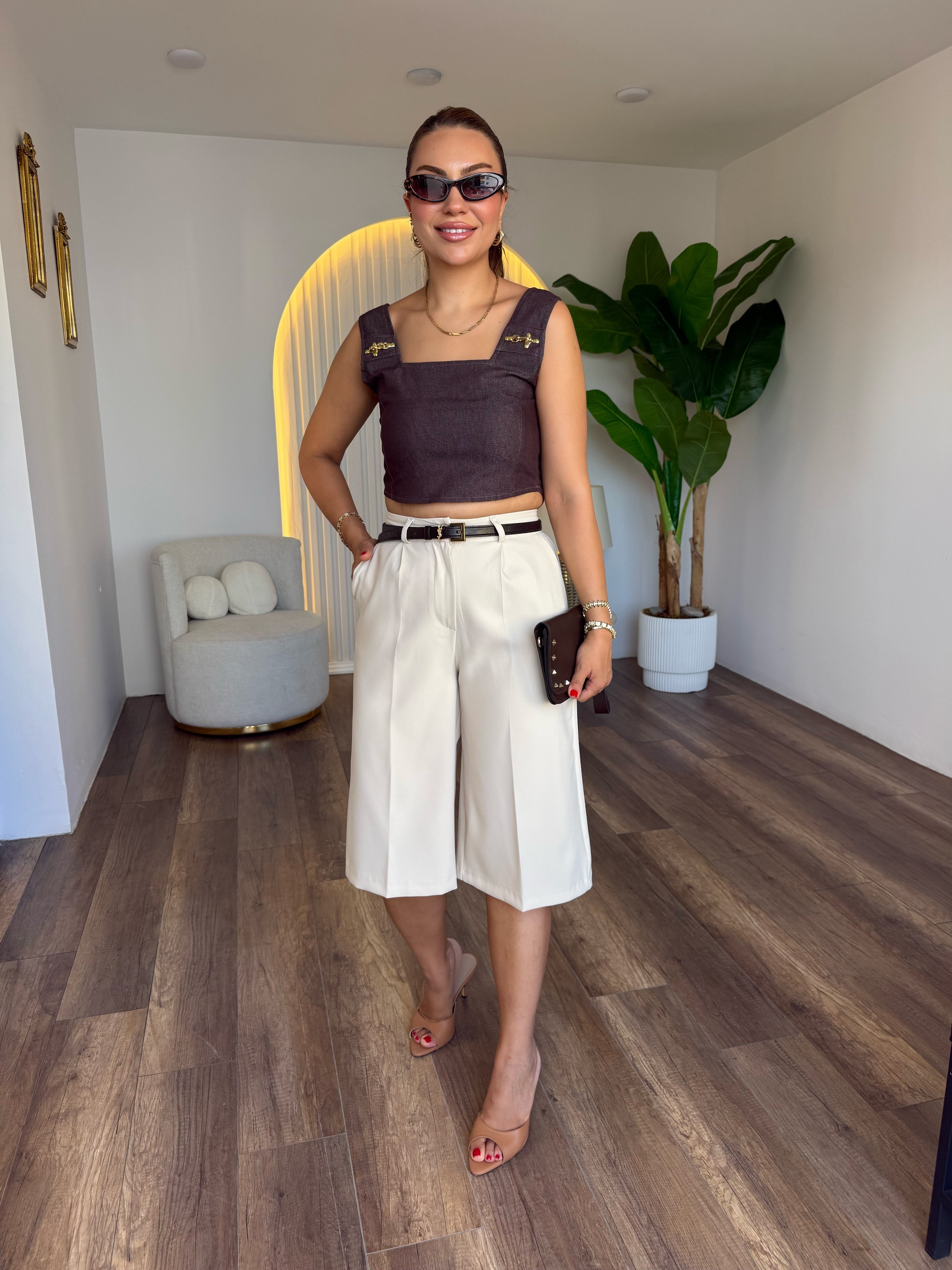 12072 Gold Detaylı Bluz Büstiyer