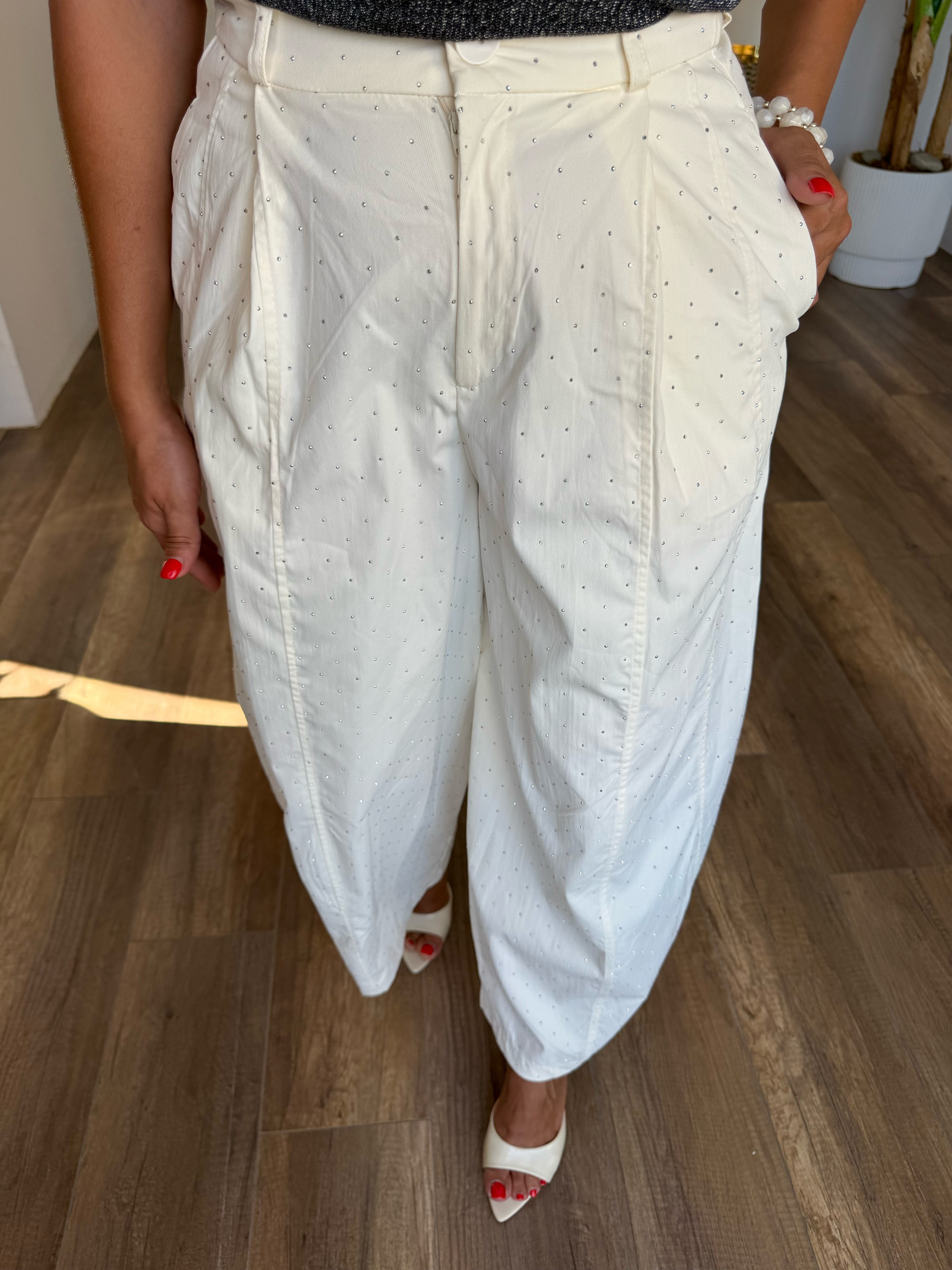 12078 Taşlı Balon Pantolon