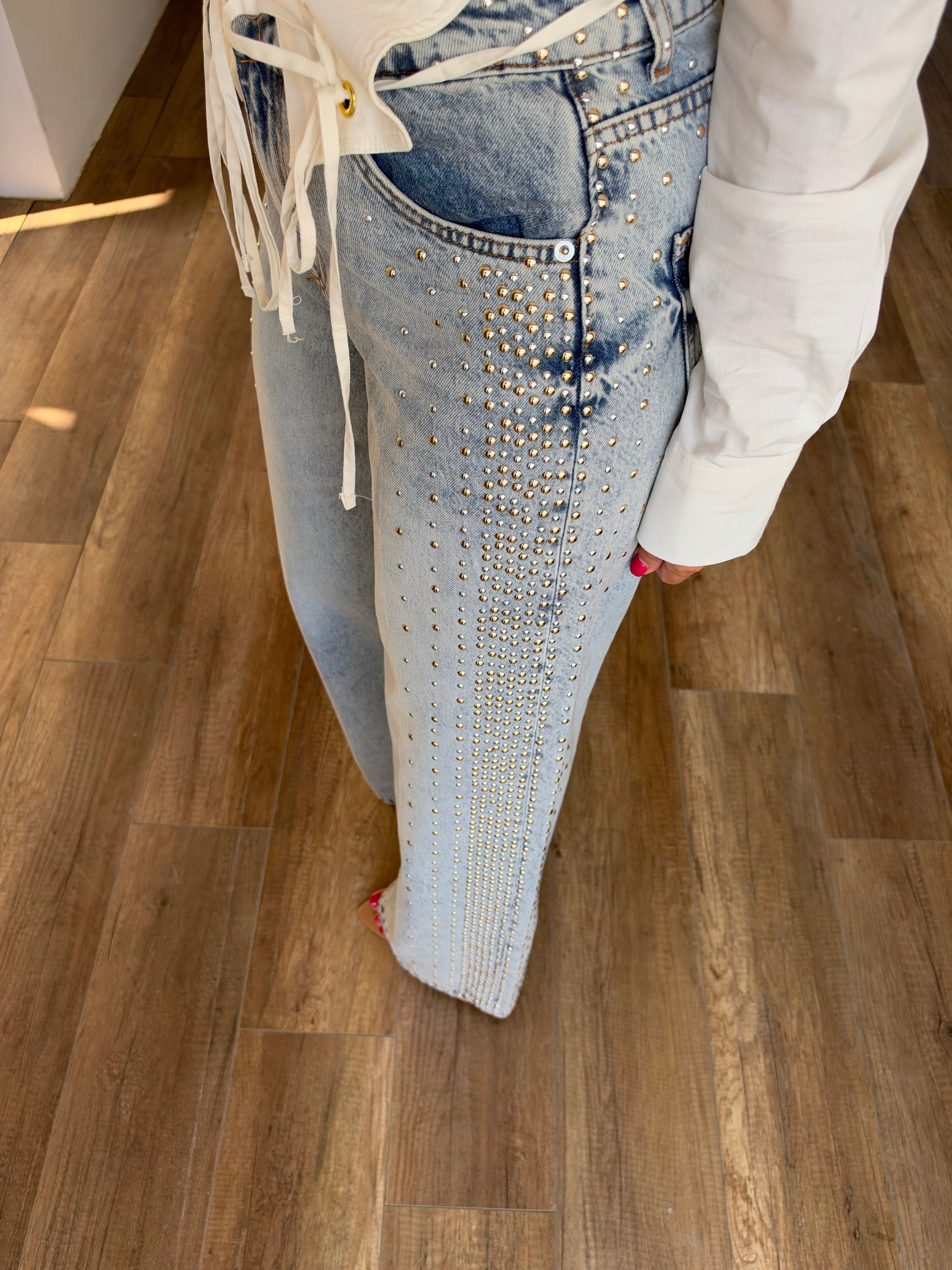 12183 Yanları Gümüş Pimli Jean