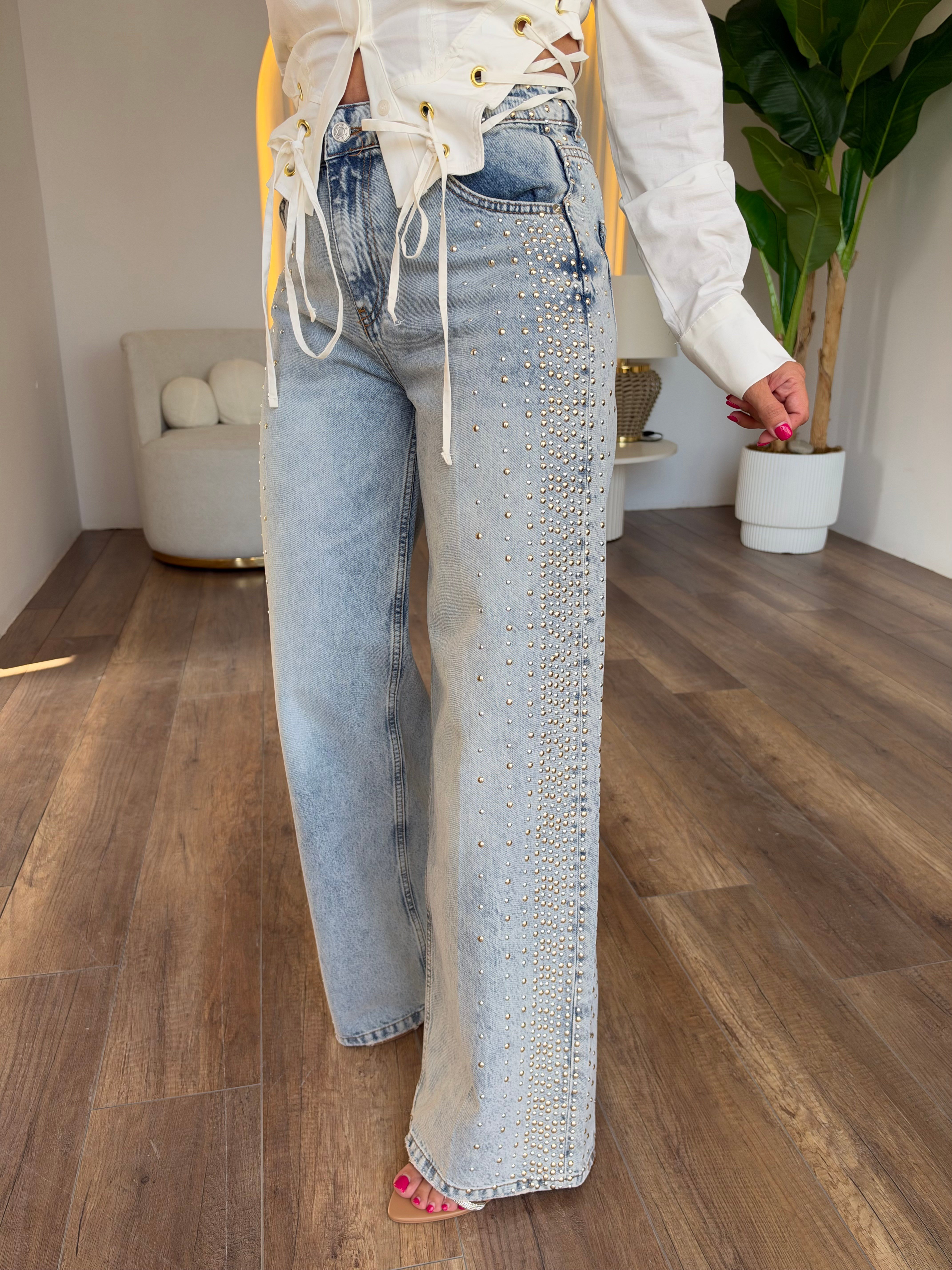12183 Yanları Gümüş Pimli Jean