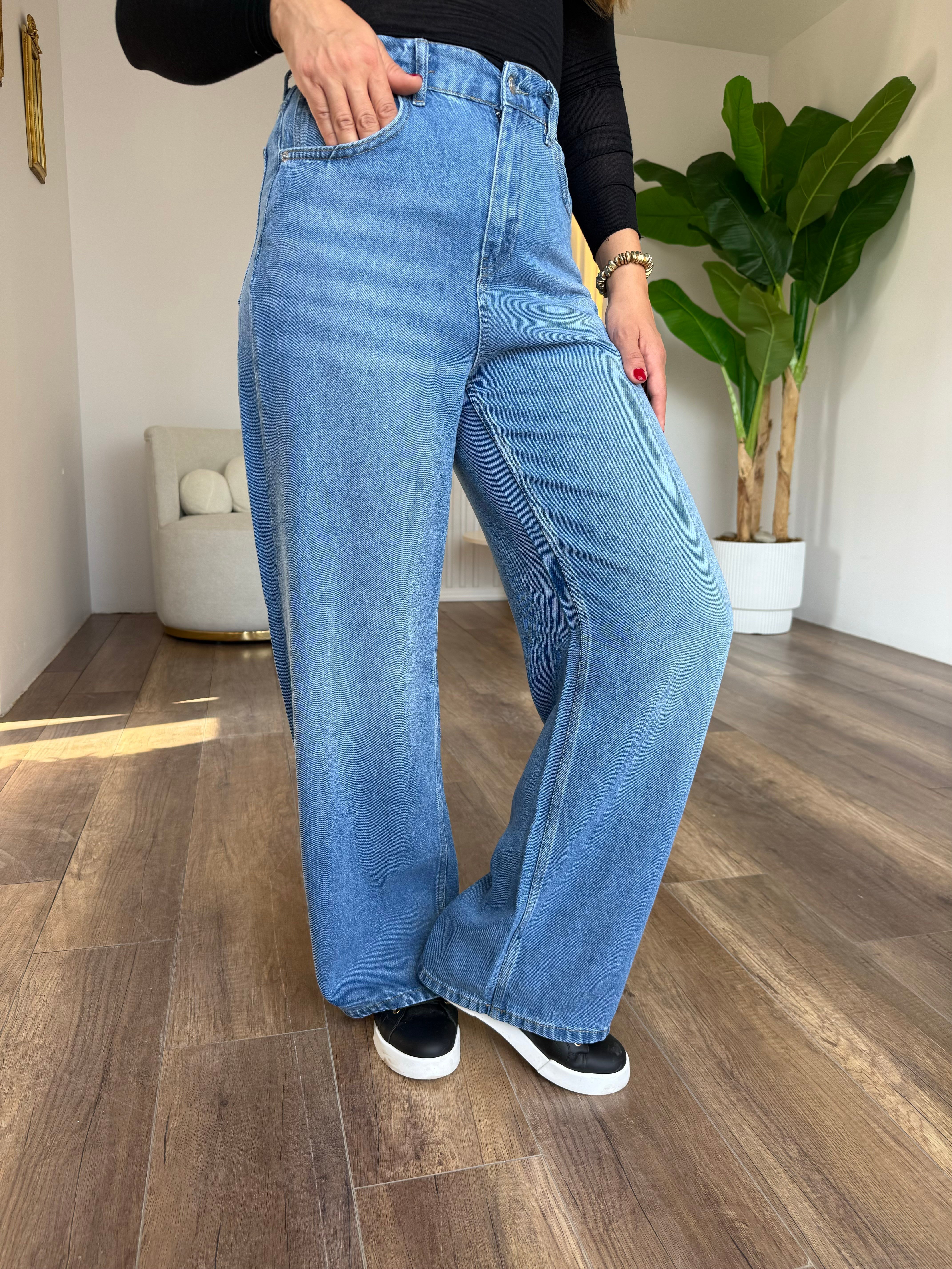 12252 Tensel Arka Beli Lastikli Jean