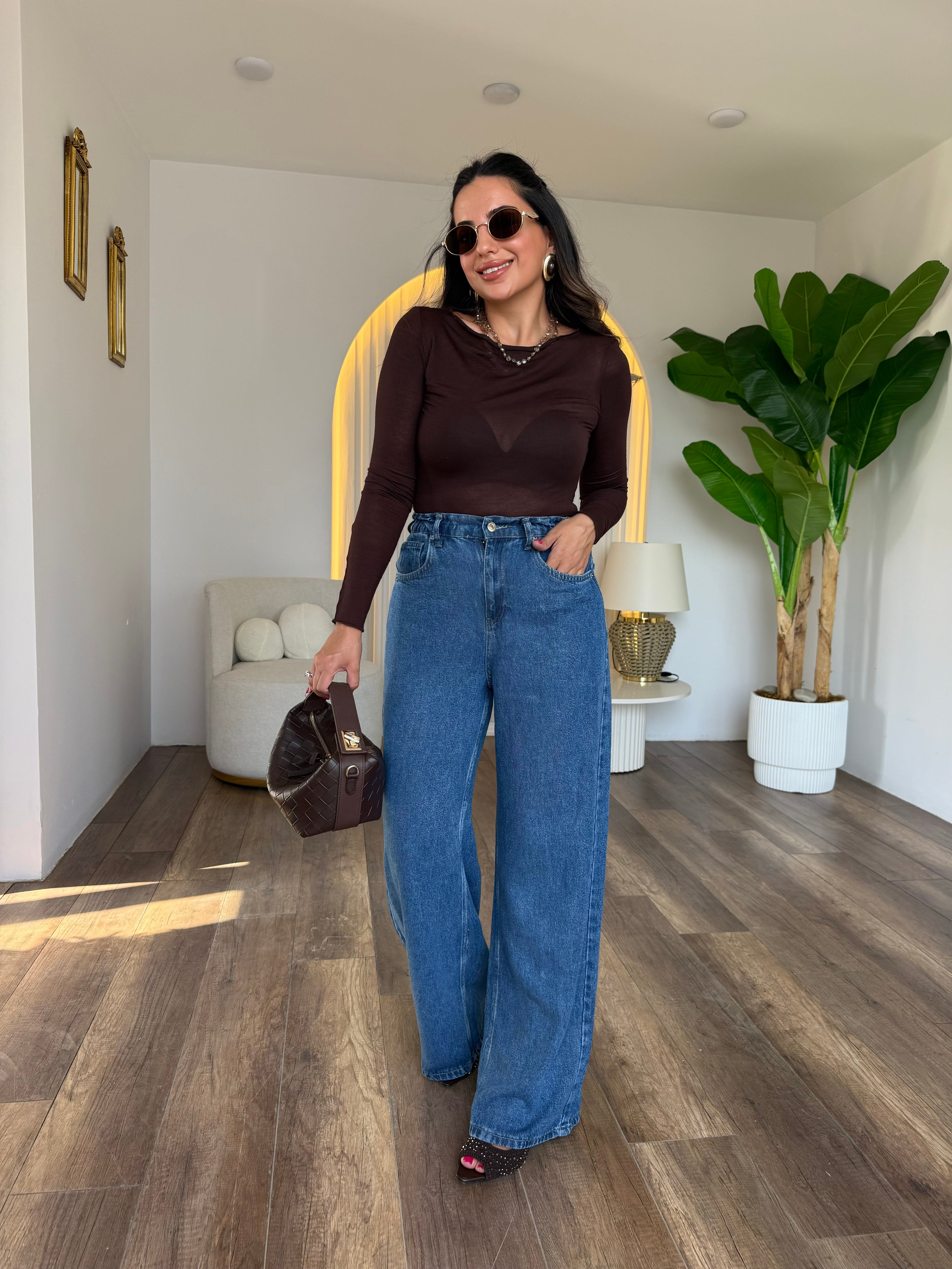 12252 Tensel Arka Beli Lastikli Jean