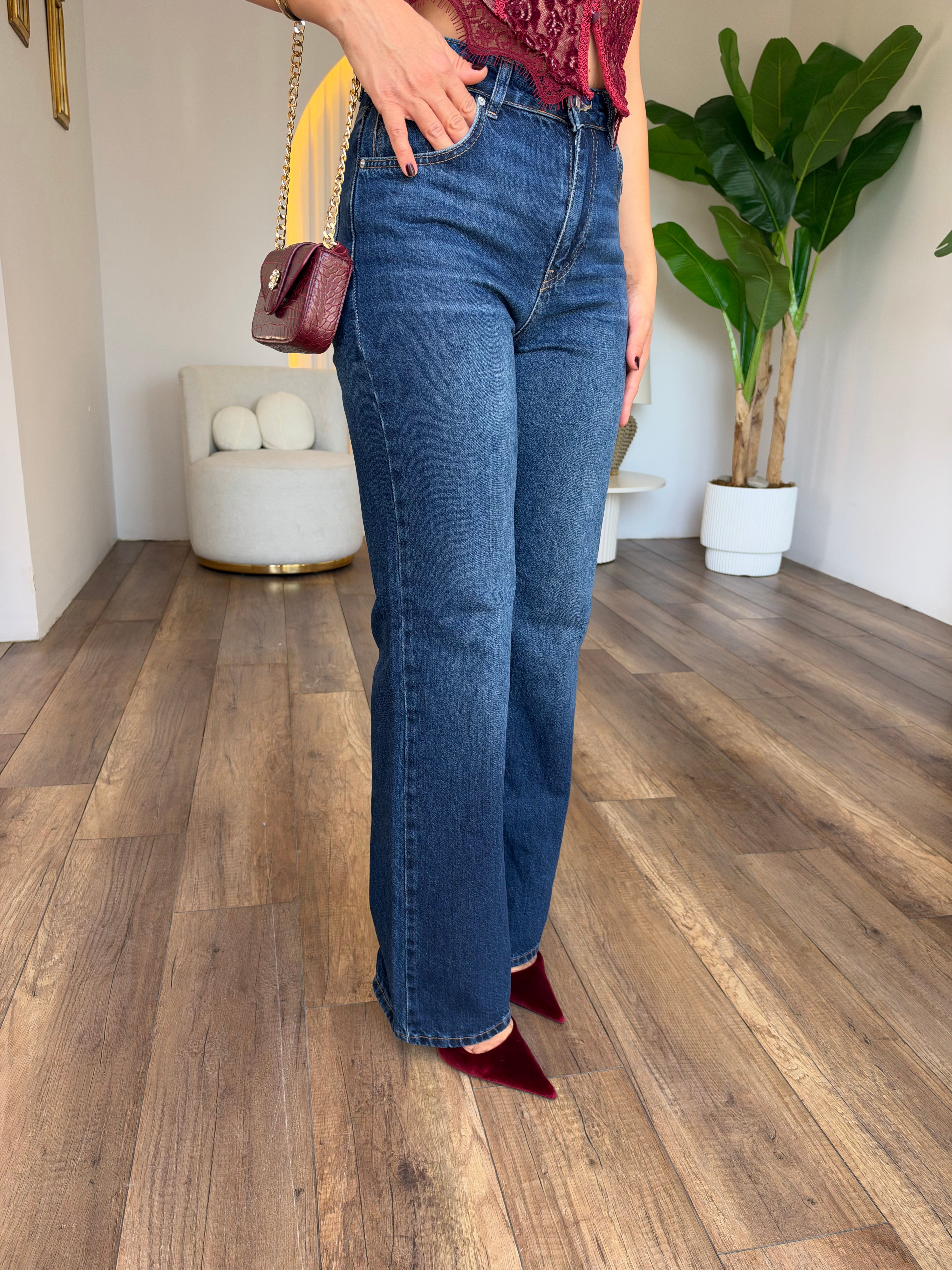 12389 Basic Wideleg Pantolon