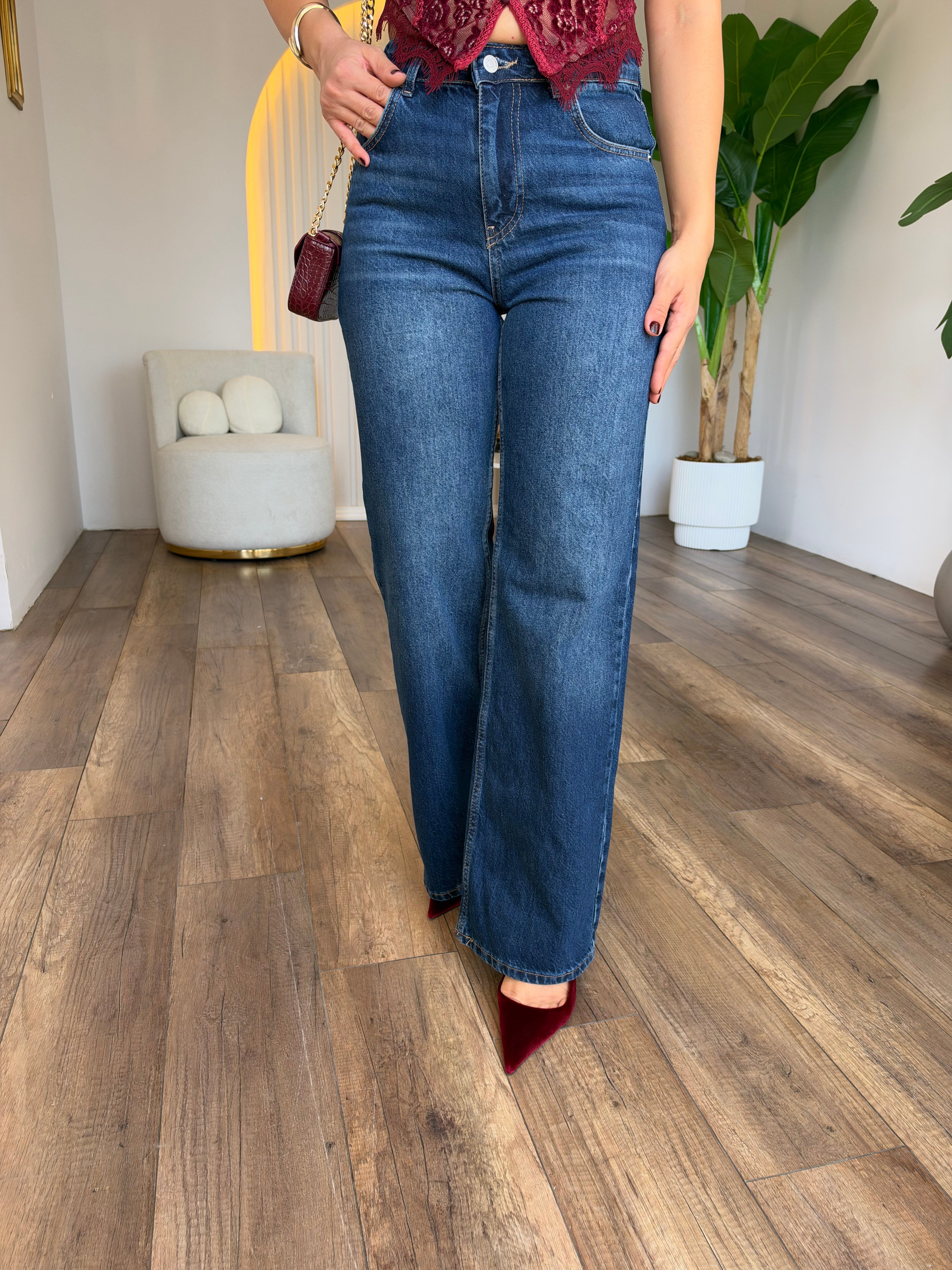 12389 Basic Wideleg Pantolon