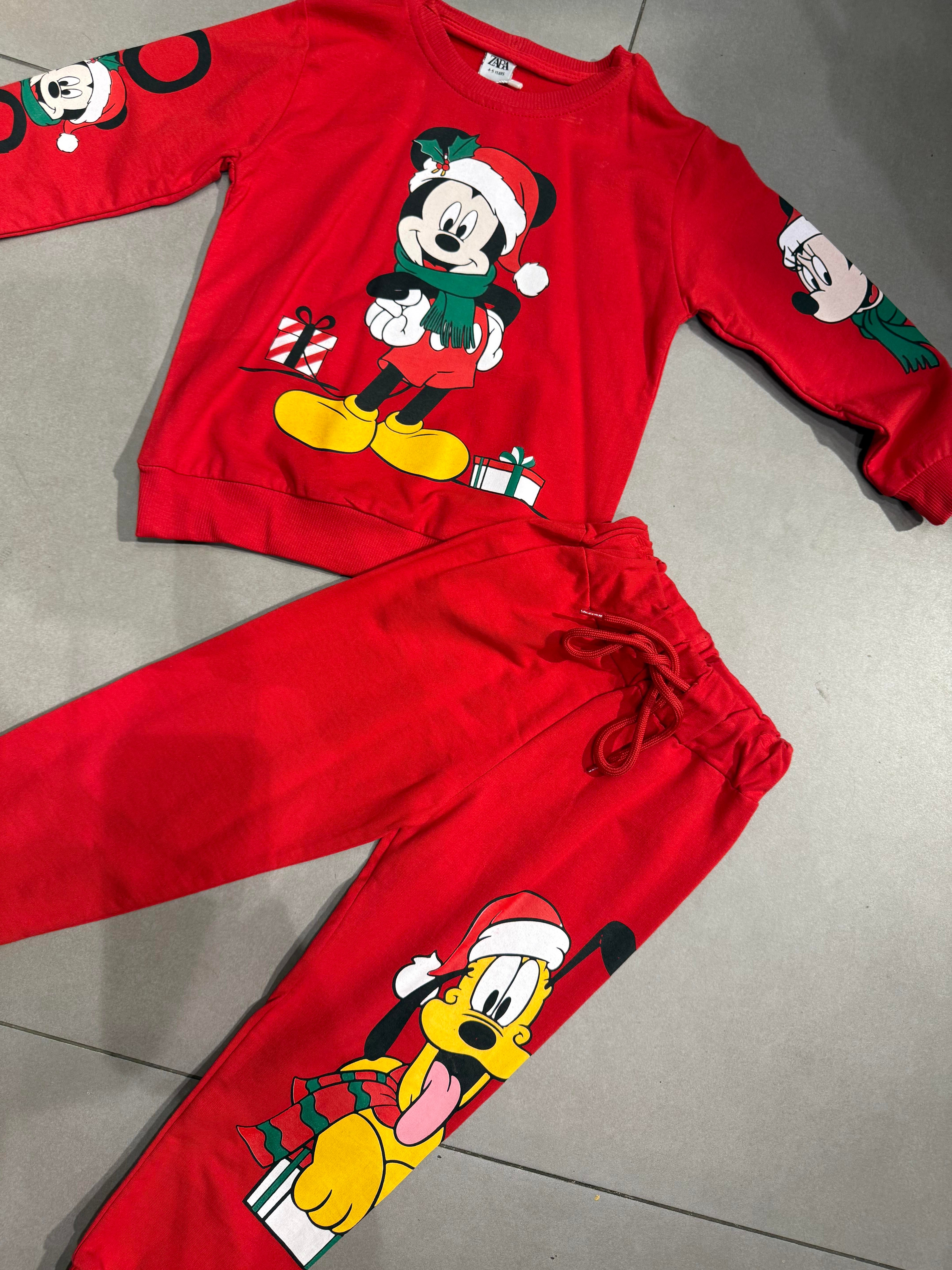 7084 Kids Mickey Kırmızı Pantolon Takım 4-8 yaş