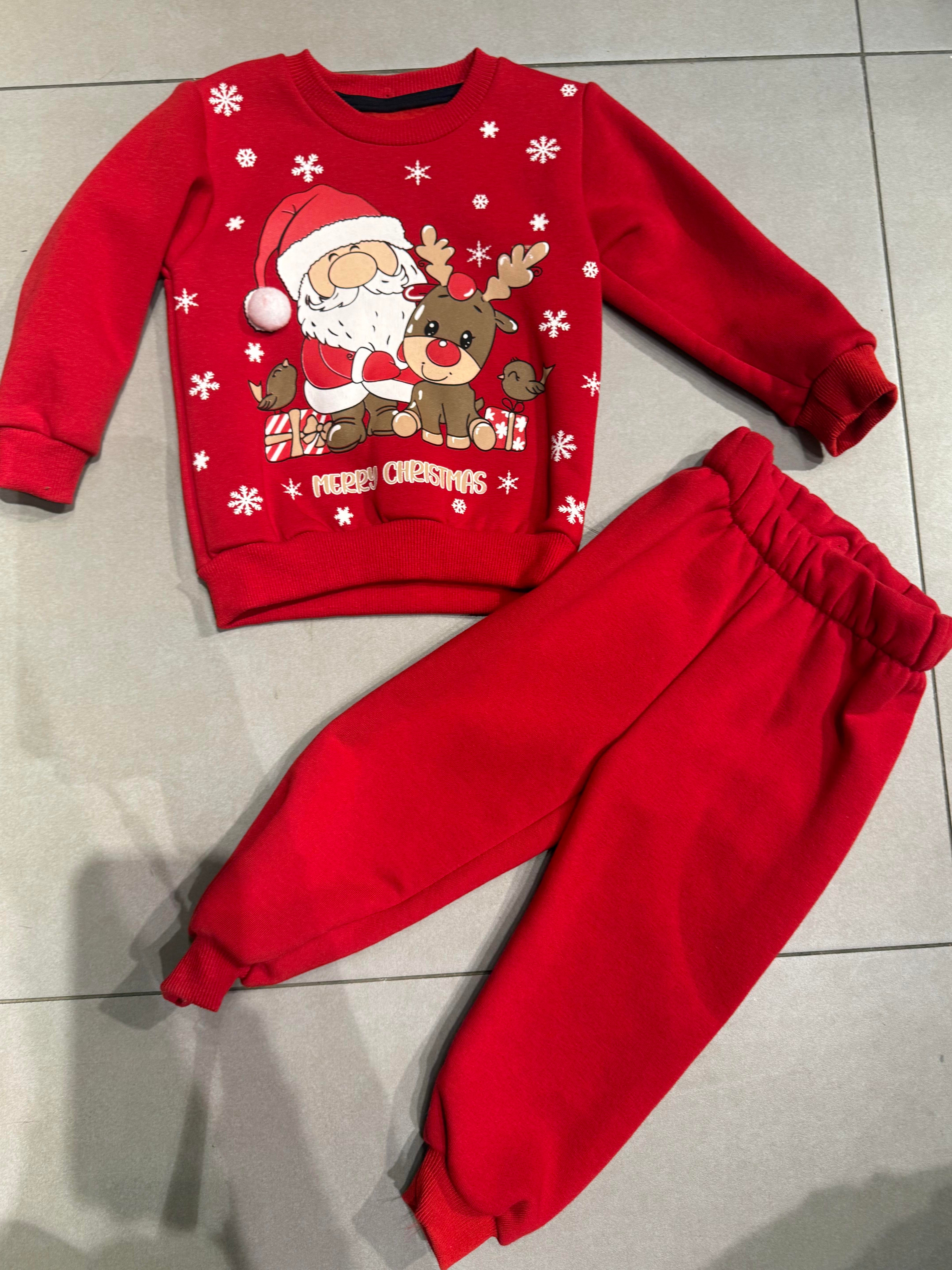 7102 Kids Noel Baba Kuşlu 3 İplik Takım 2-4 yaş
