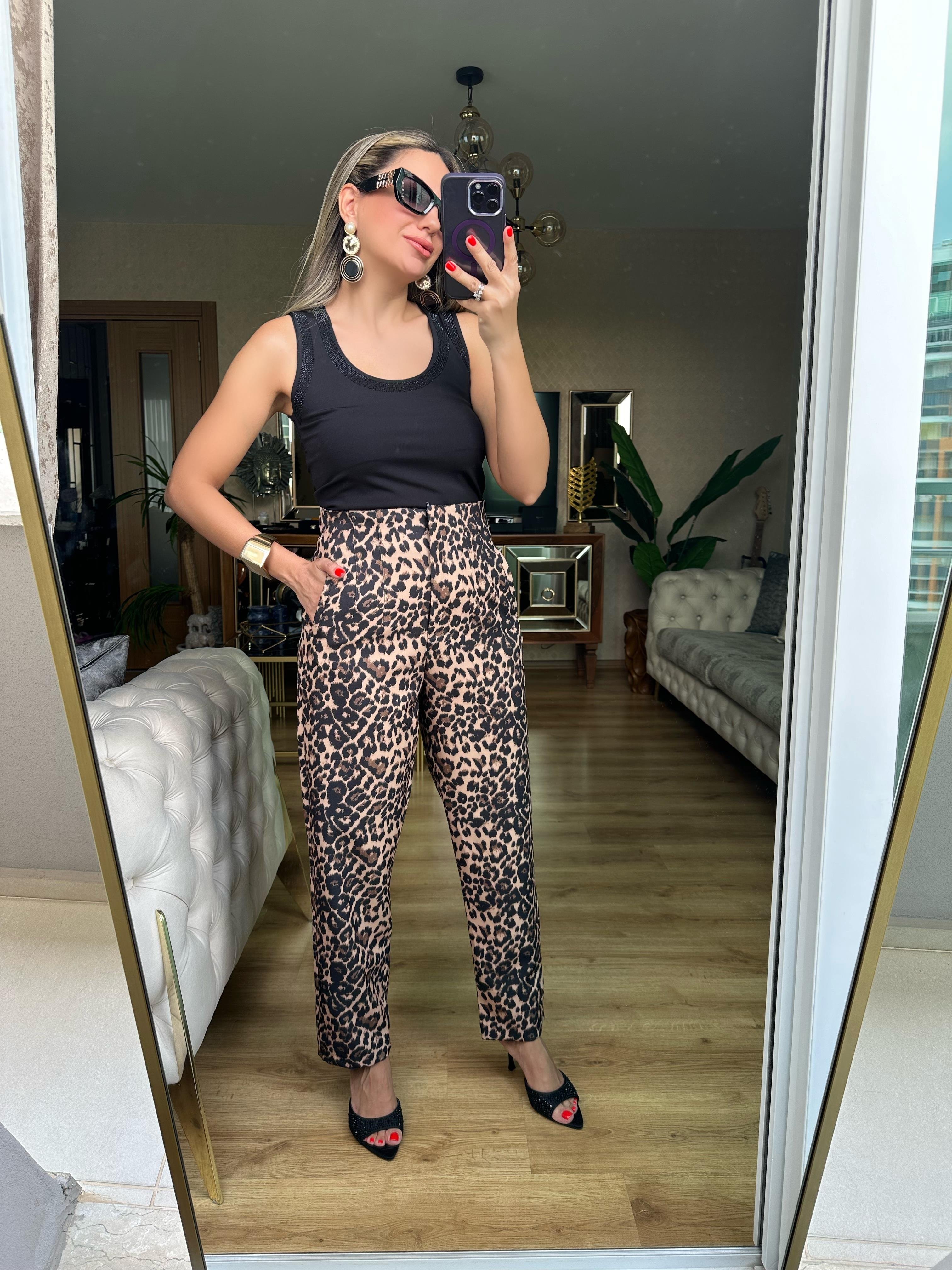 8443 Leopar Pantolon