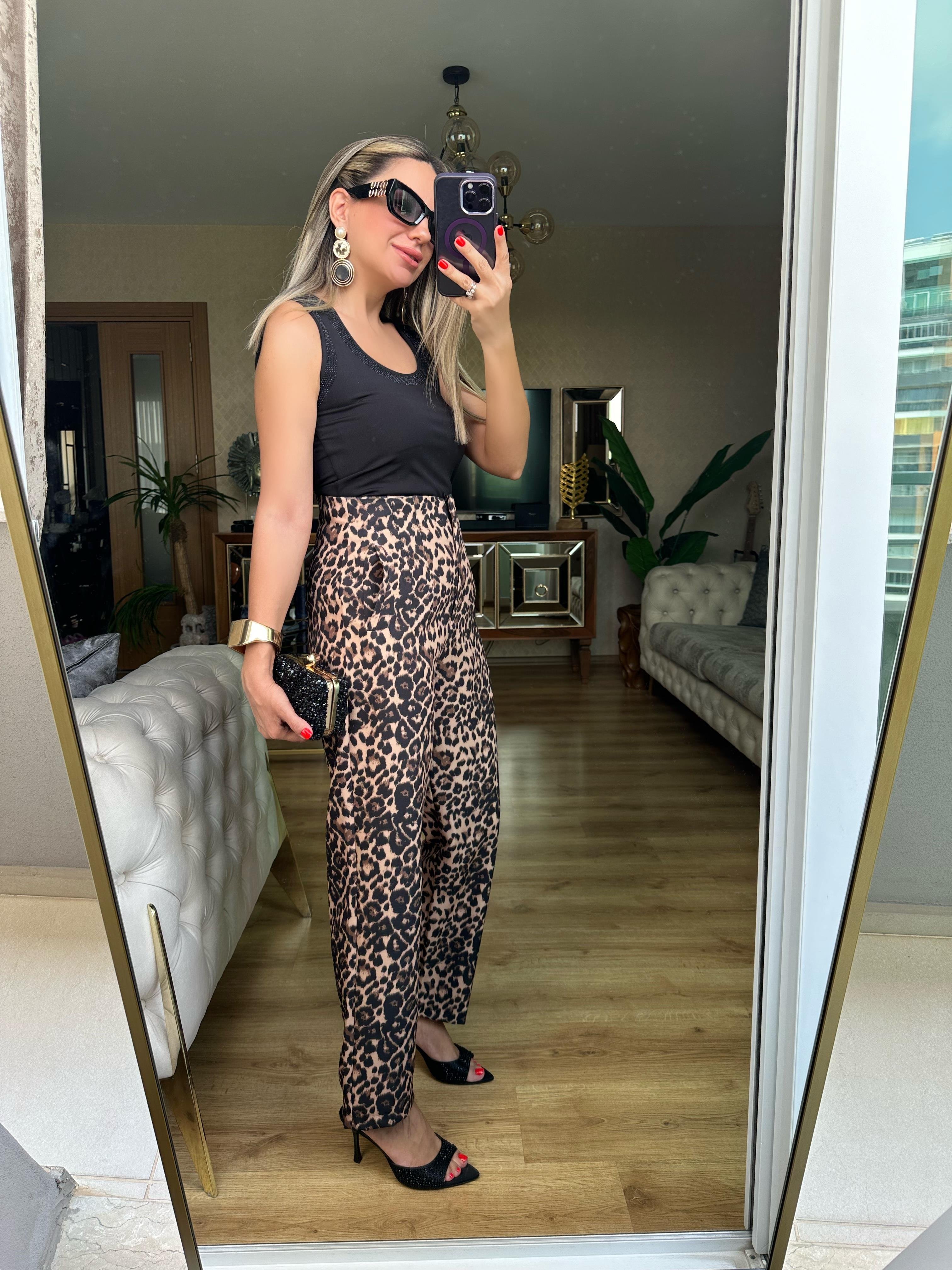8443 Leopar Pantolon