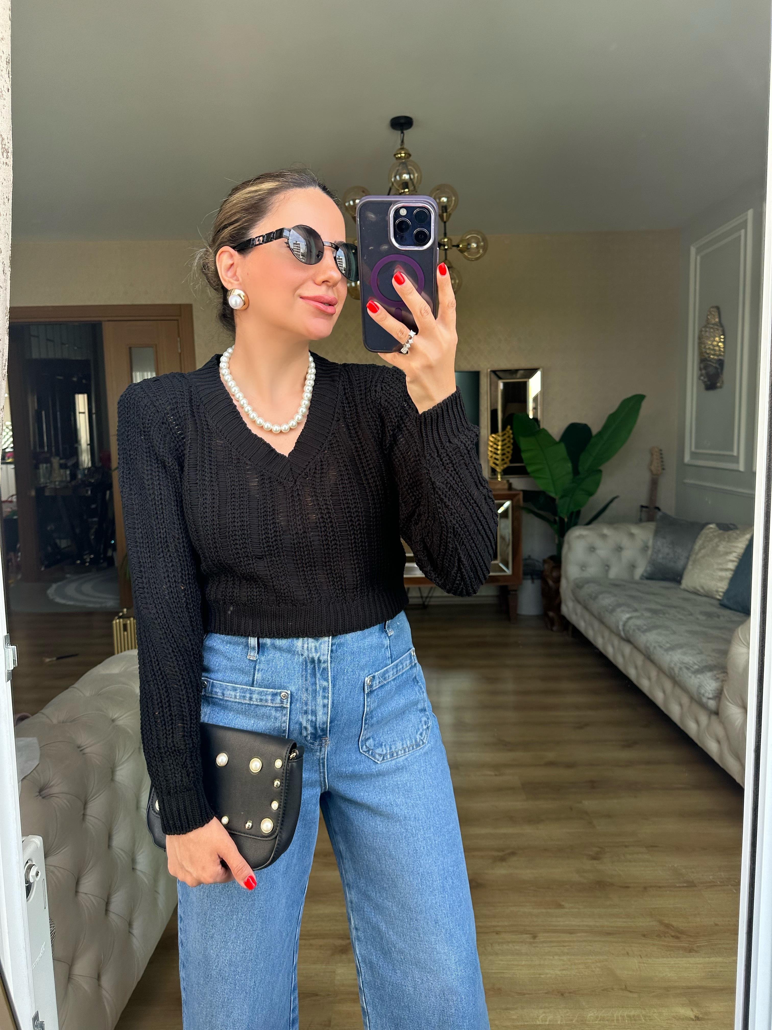 8468 Kısa Triko Bluz