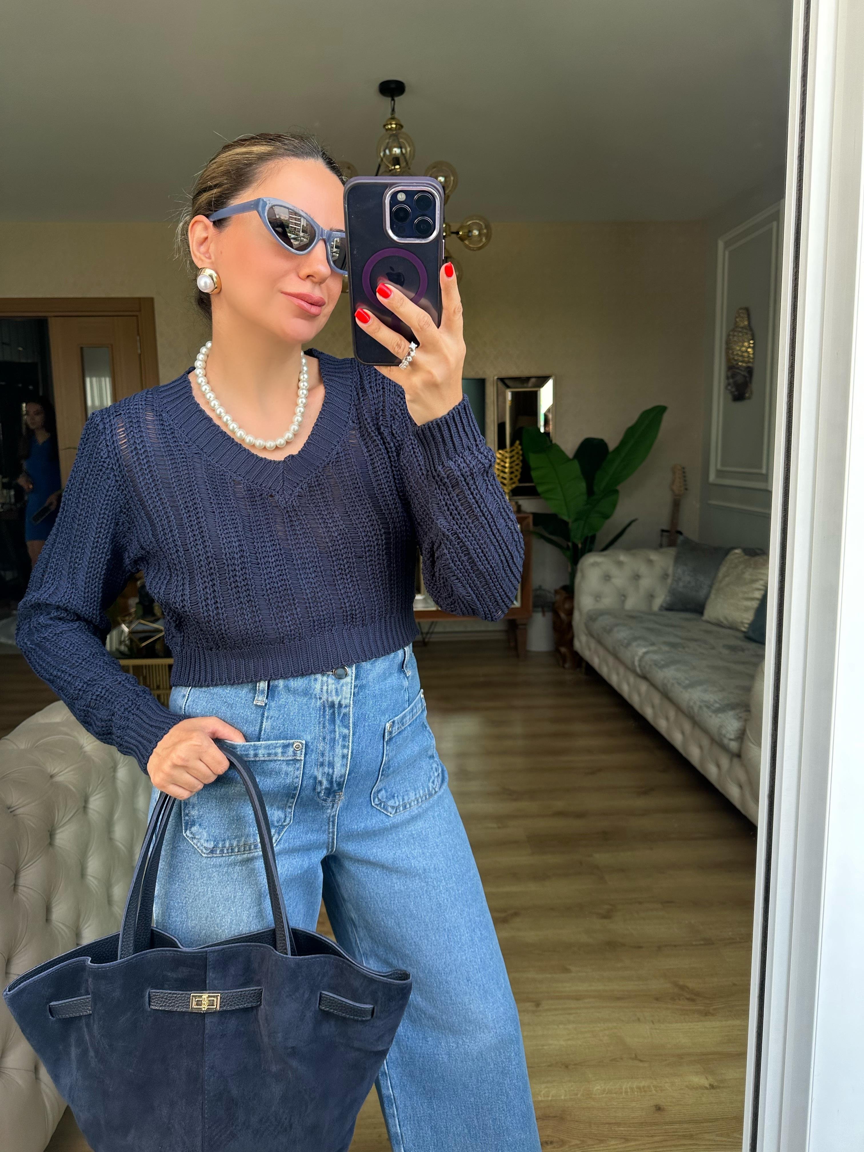 8468 Kısa Triko Bluz