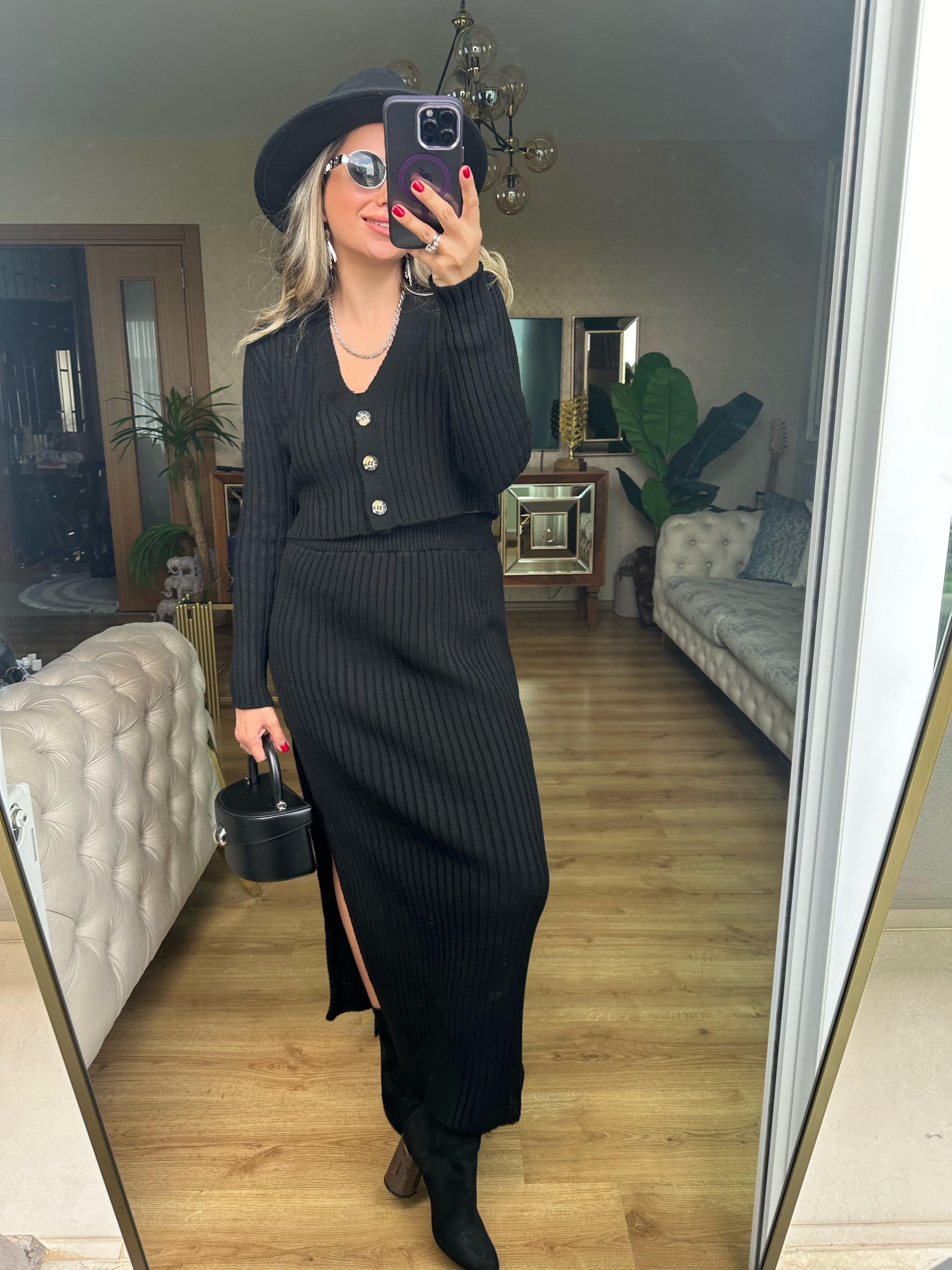 8469 Üçlü Triko Etek Takım