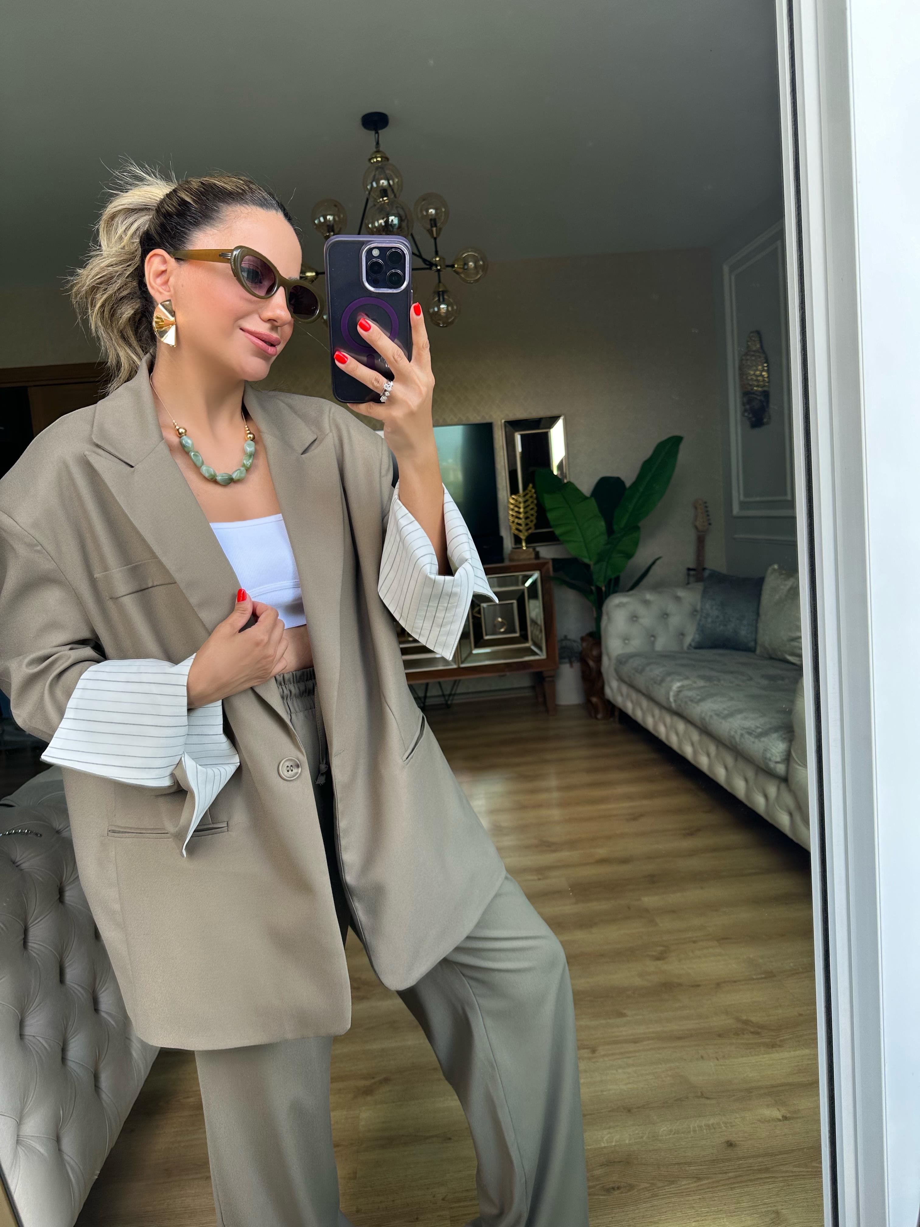8505 Haki Yeşil Ceket Pantolon Takım