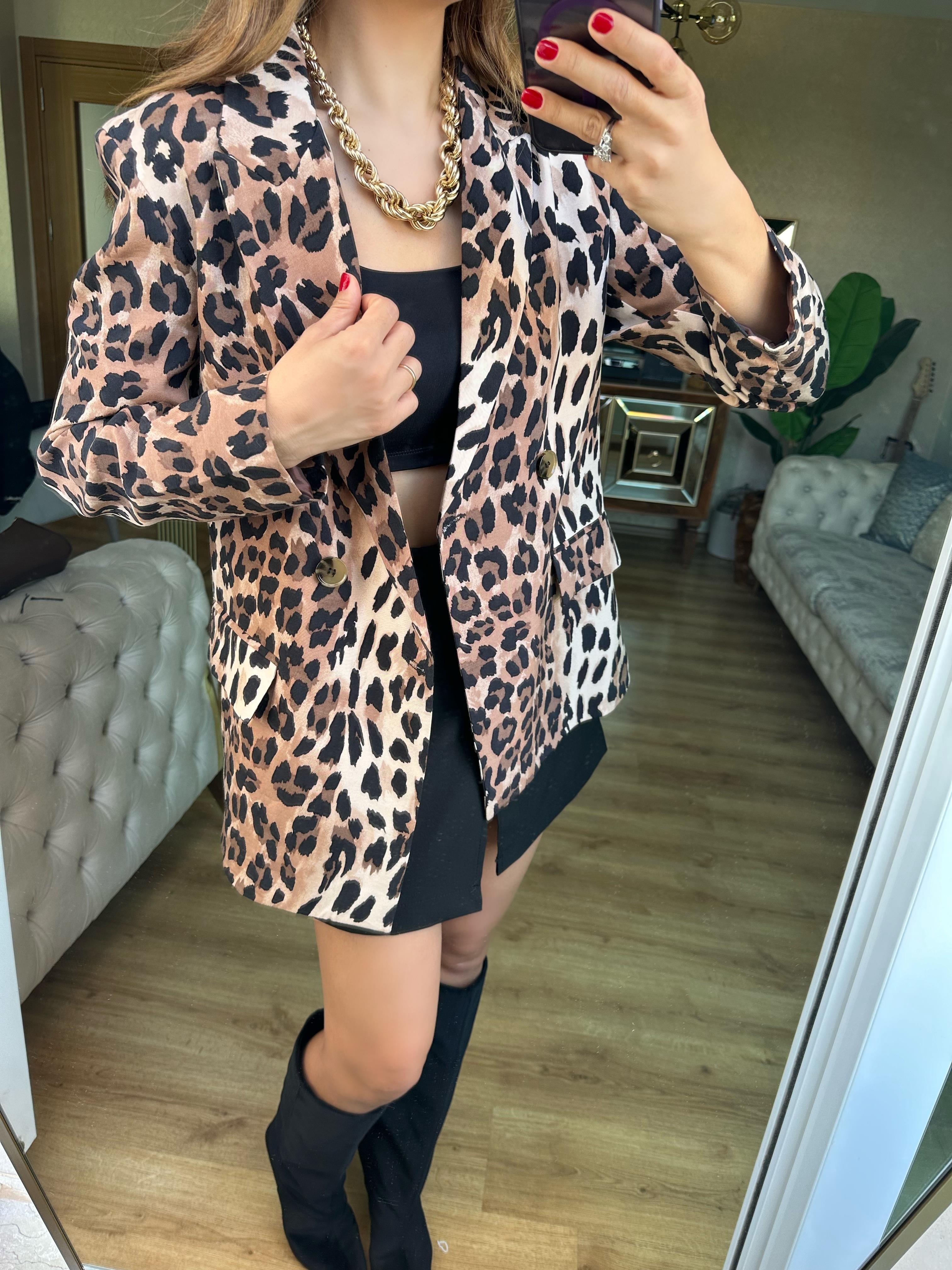 8557 Leopar Blazer Ceket