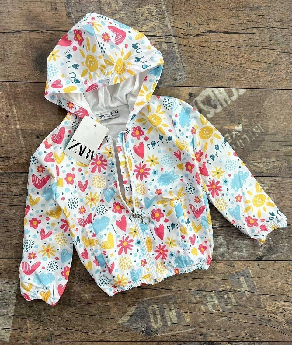 8582 Kids Çiçek Desenli Yağmurluk 2-3/7-8 yaş