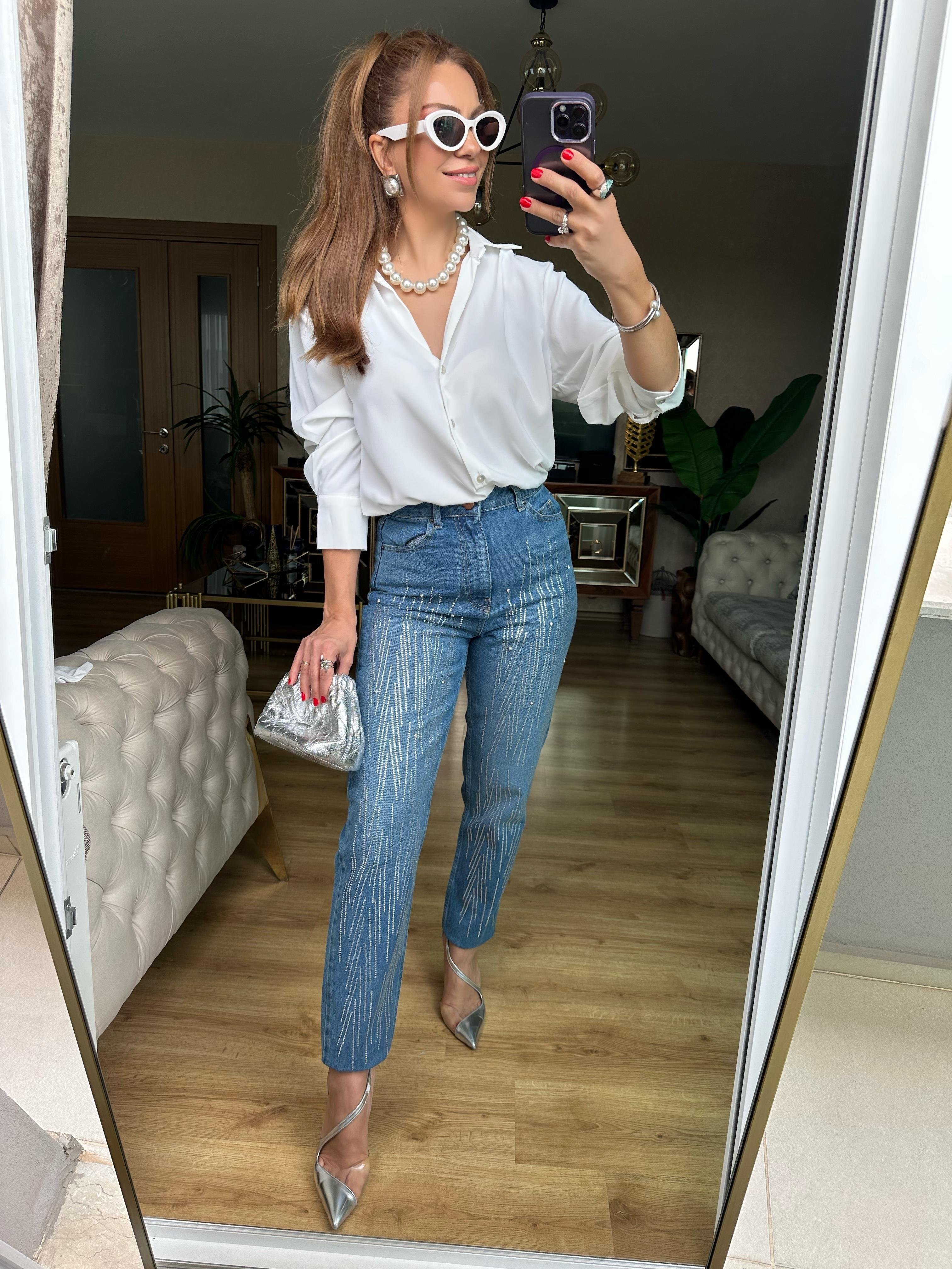 8602 Full Taşlı Jean