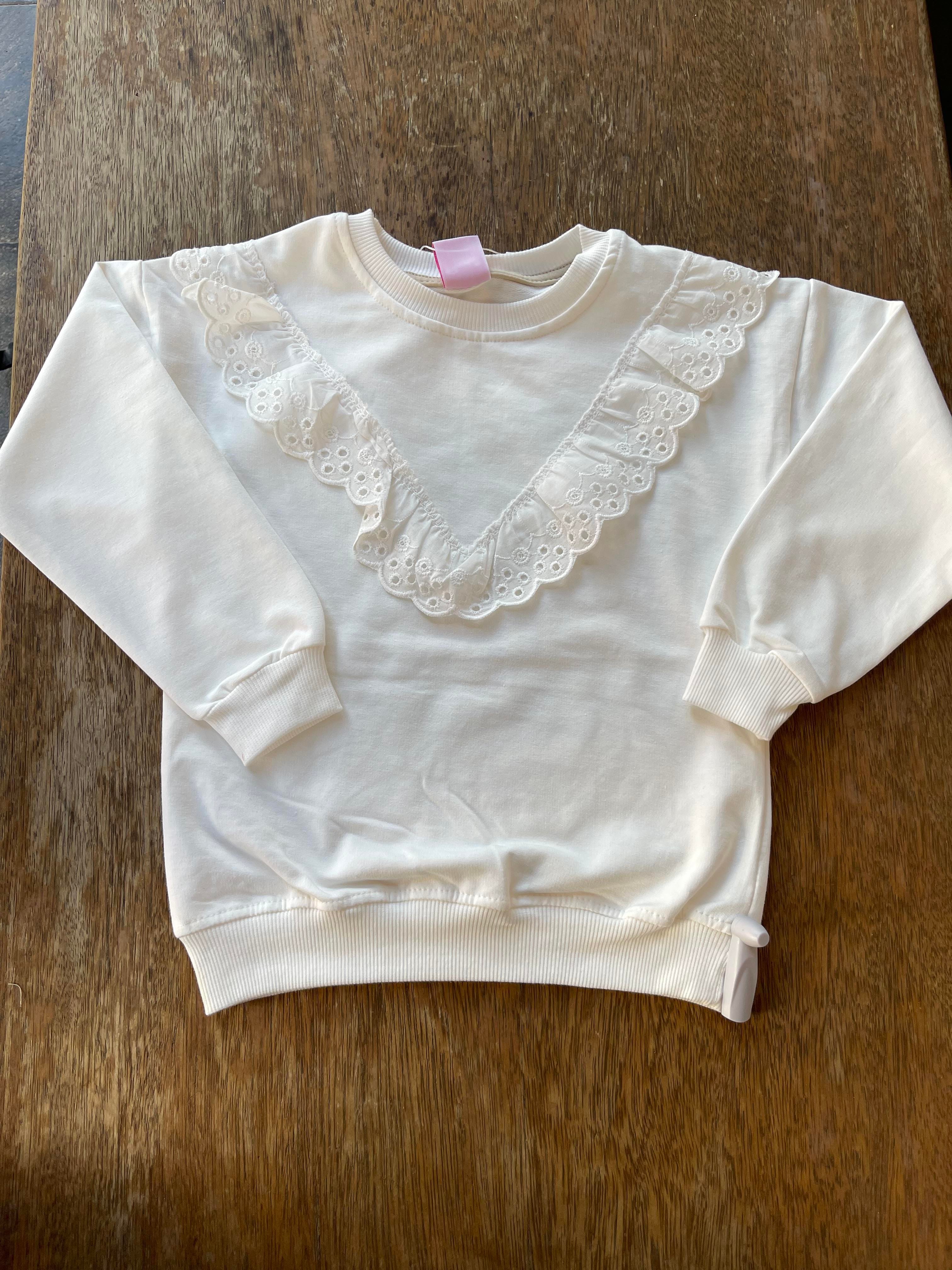 8635 Kids Dantelli Fırfırlı Kız Sweat 5-12 yaş