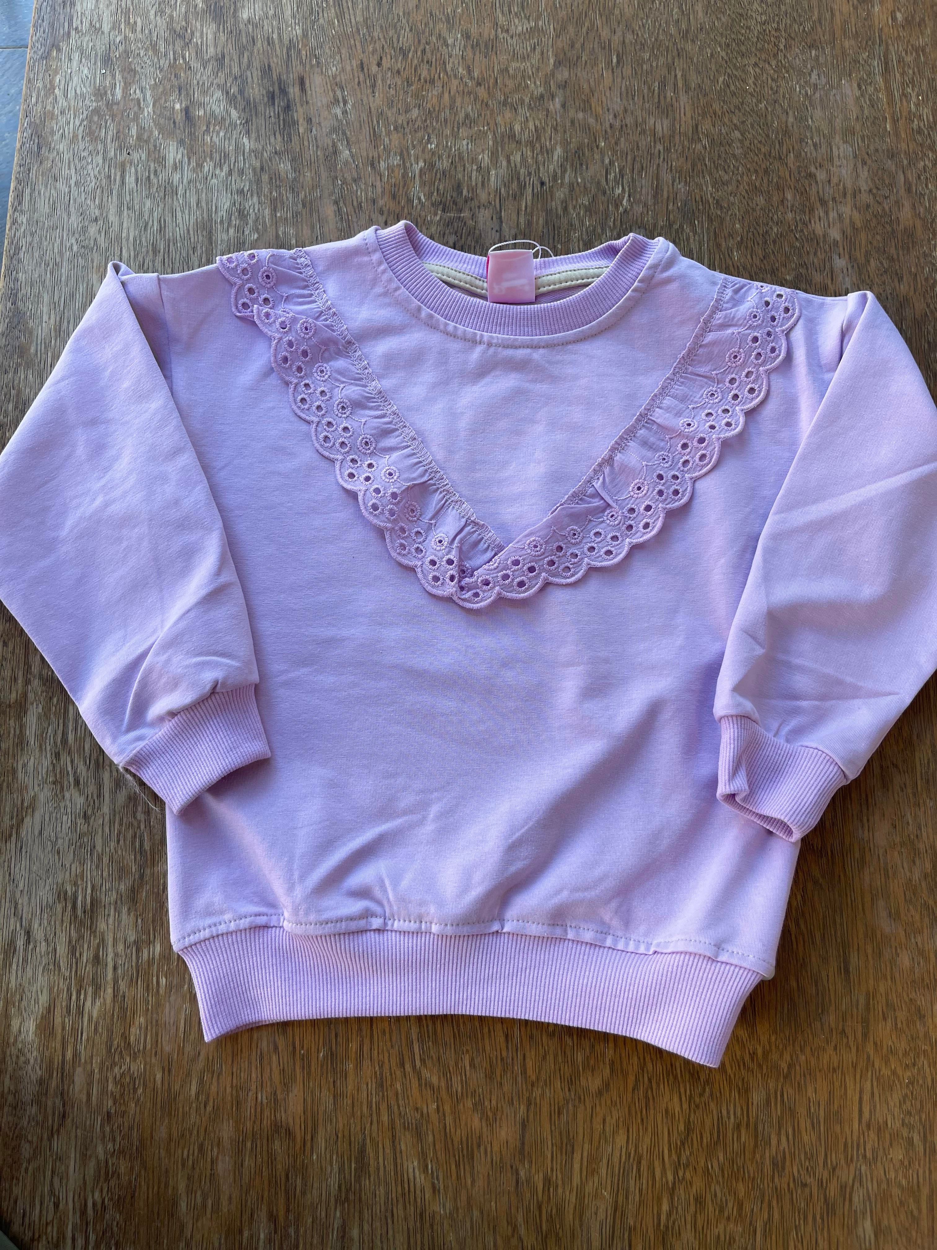 8635 Kids Dantelli Fırfırlı Kız Sweat 5-12 yaş